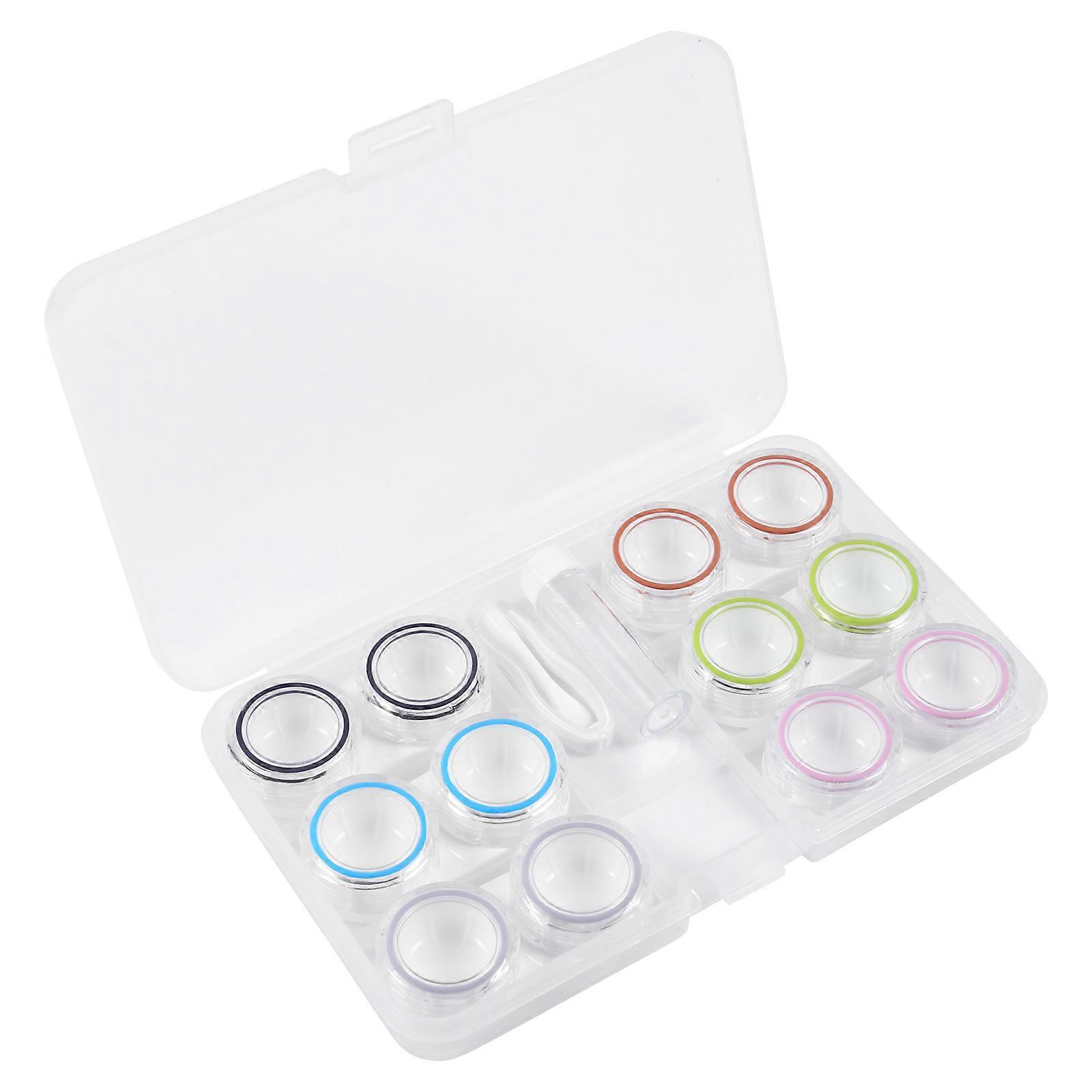 Eye Lens Box Travel Accessory Simple Design Plastic Rectangular 16x9.8x1.9cm/6.29x3.85x0.75in 1 Set