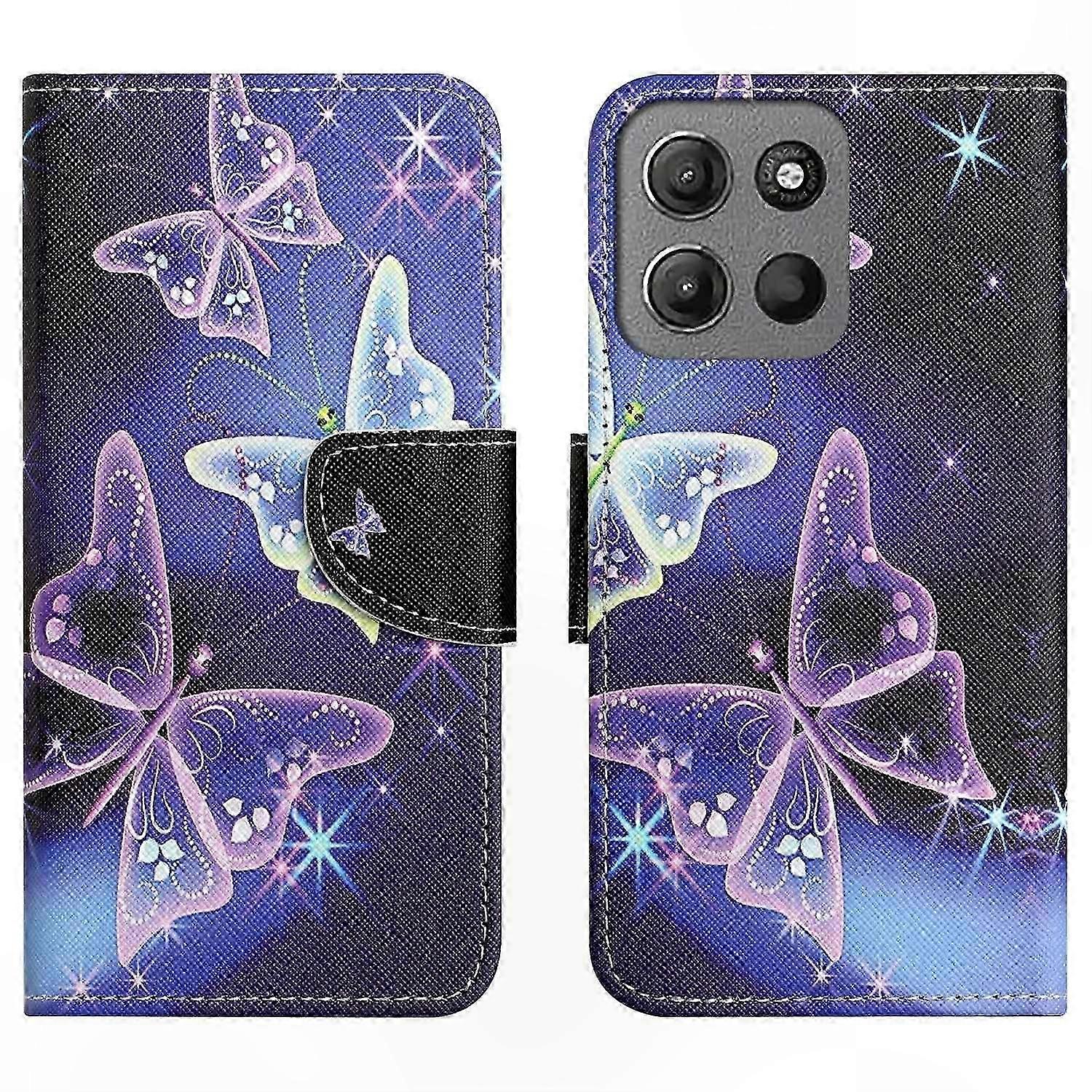 Cross Texture Pattern Leather Phone Case for Moto G15 4G and G15 Power 4G