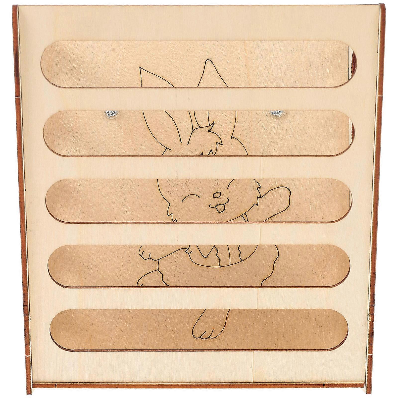 Schiefe Ebene Heu Fütterungsgestell für Kleintiere Hellbraunes Holz Haustier Fütterungswerkzeug 1Pc