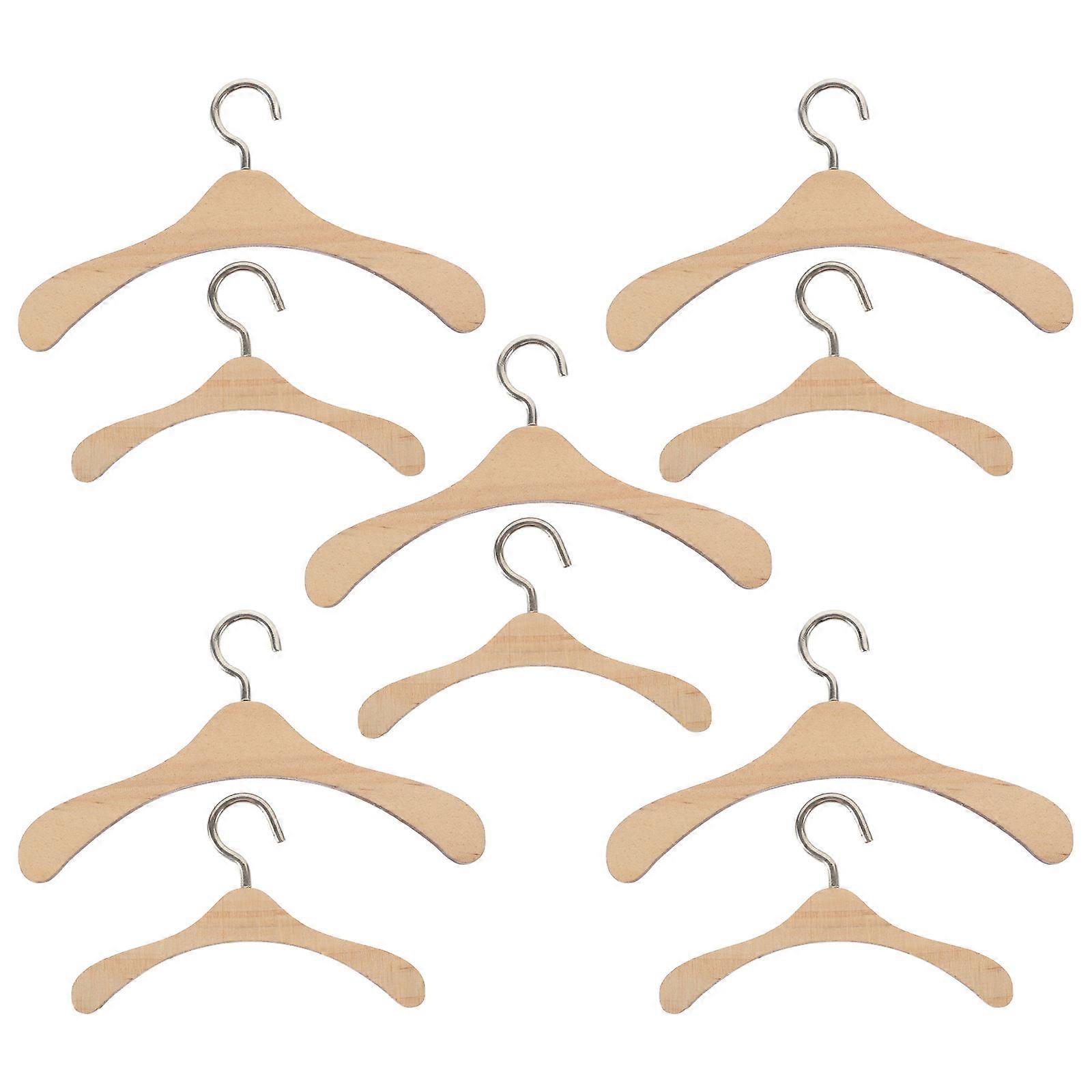 Cintres de poupée jaune clair, mini cintres en bois pour vêtements de poupée, 10 pièces