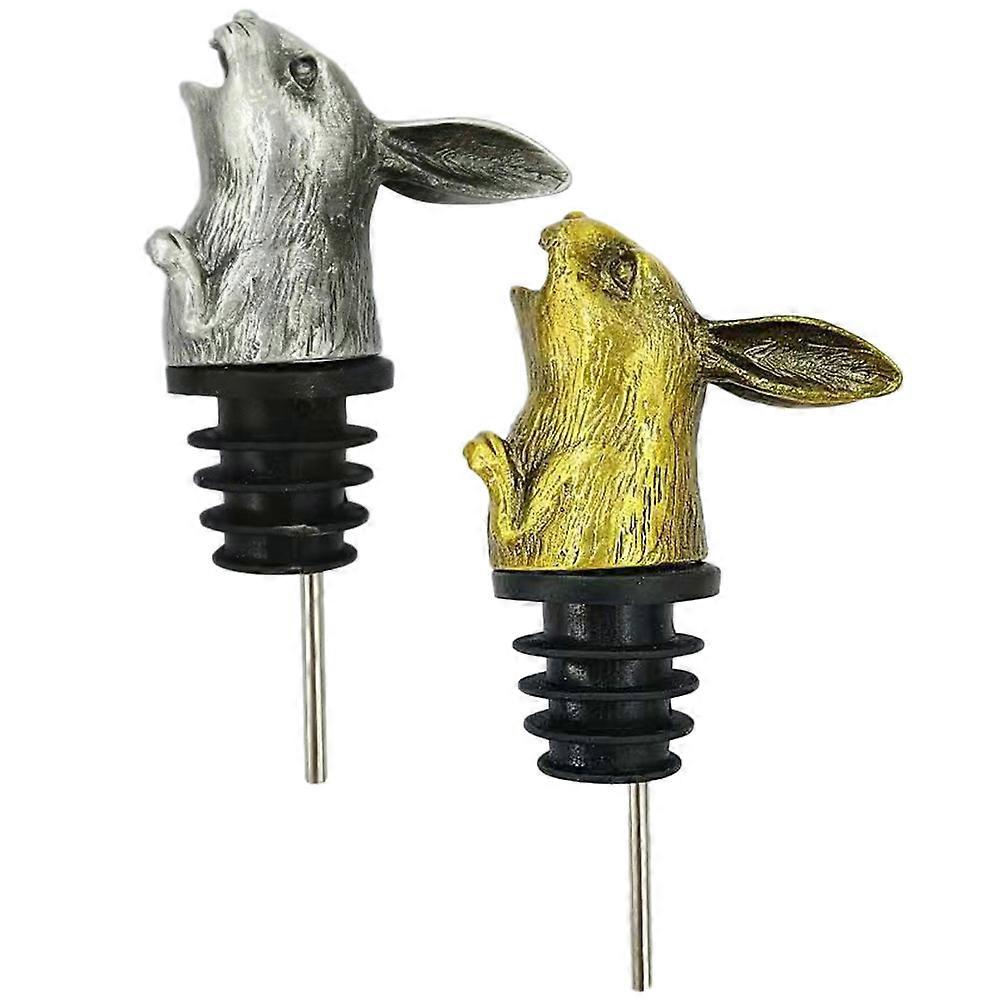 2pcs Rabbit Head Stainless Steel Wine Pourer Bunny Spout for Wine Bottles