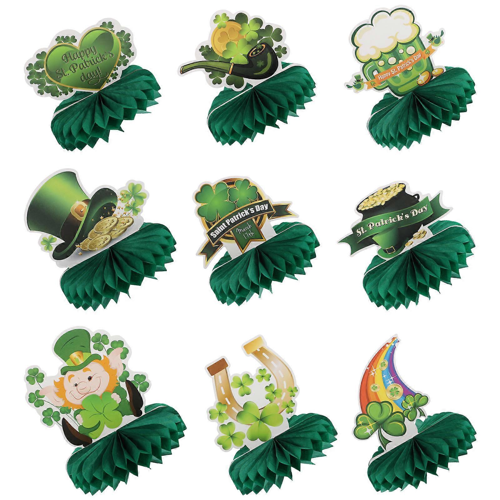 St. Patrick's Day Honeycomb Balls for Decor 9Pcs Craft