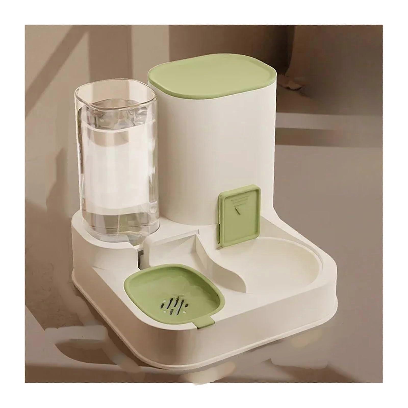 Pet Water Dispenser Large Capacity With Dry Wet Separation Automatic Built In Cat Dog Accessories Green