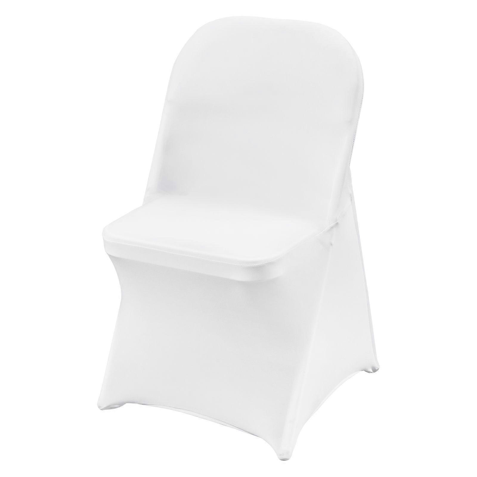 Stretch Spandex hopfällbara stolsöverdrag, universellt monterat stolsöverdrag, avtagbara tvättbara skyddsöverdrag, (50st vit)
