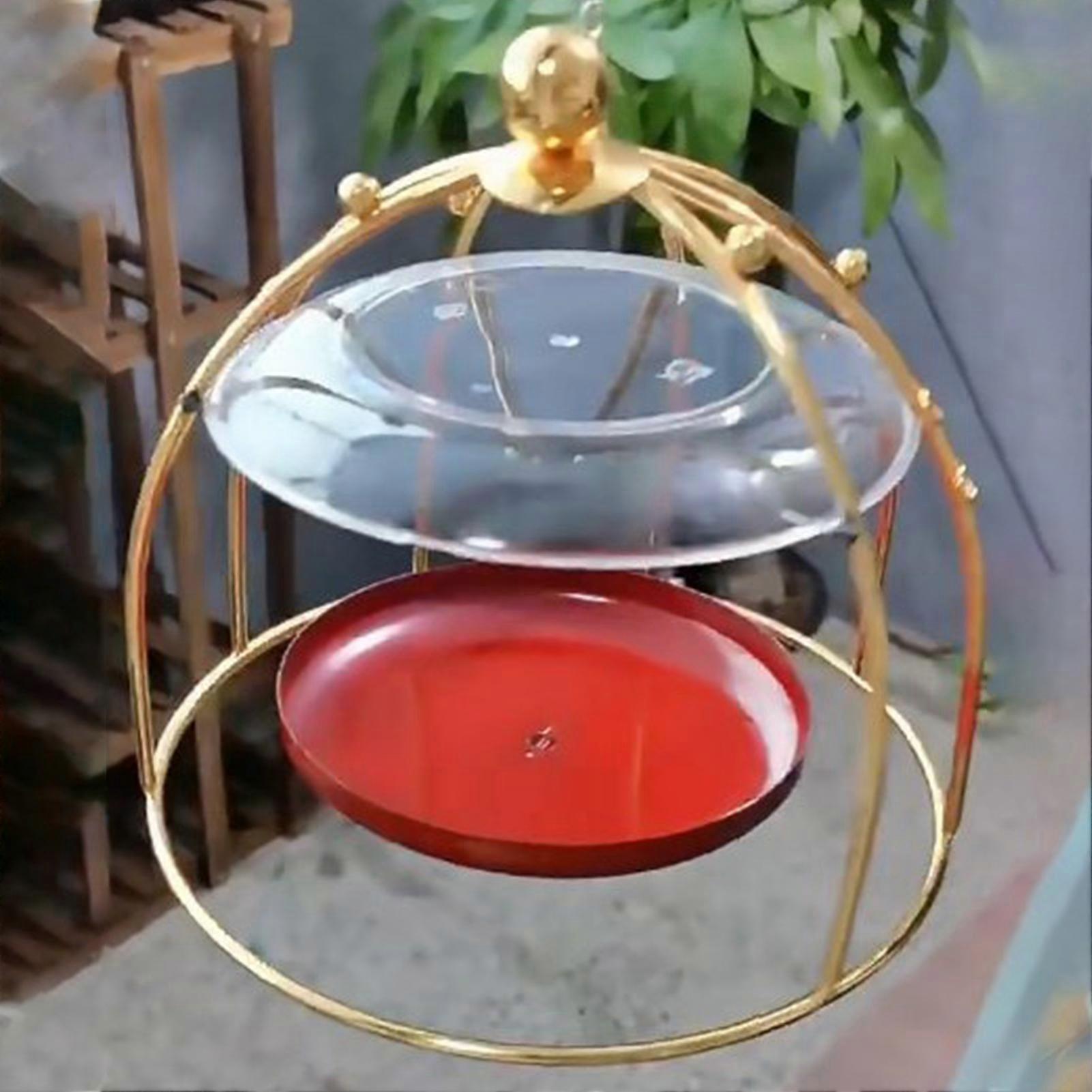 钩圆顶安装喂鸟器圆形蜂鸟喂食器，适用于室内室外宠物