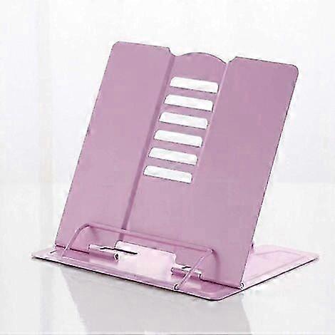 Metal Reading Rack, Adjustable Cookbook Stand, Folding Book Stand for Tablet, Recipes, Textbooks, Sheet Music (Pink)
