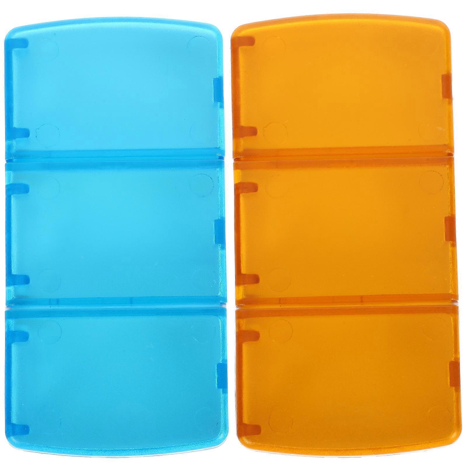 Portable Pill Case Travel Organizers Mini Medication Storage Box 2Pcs ABS