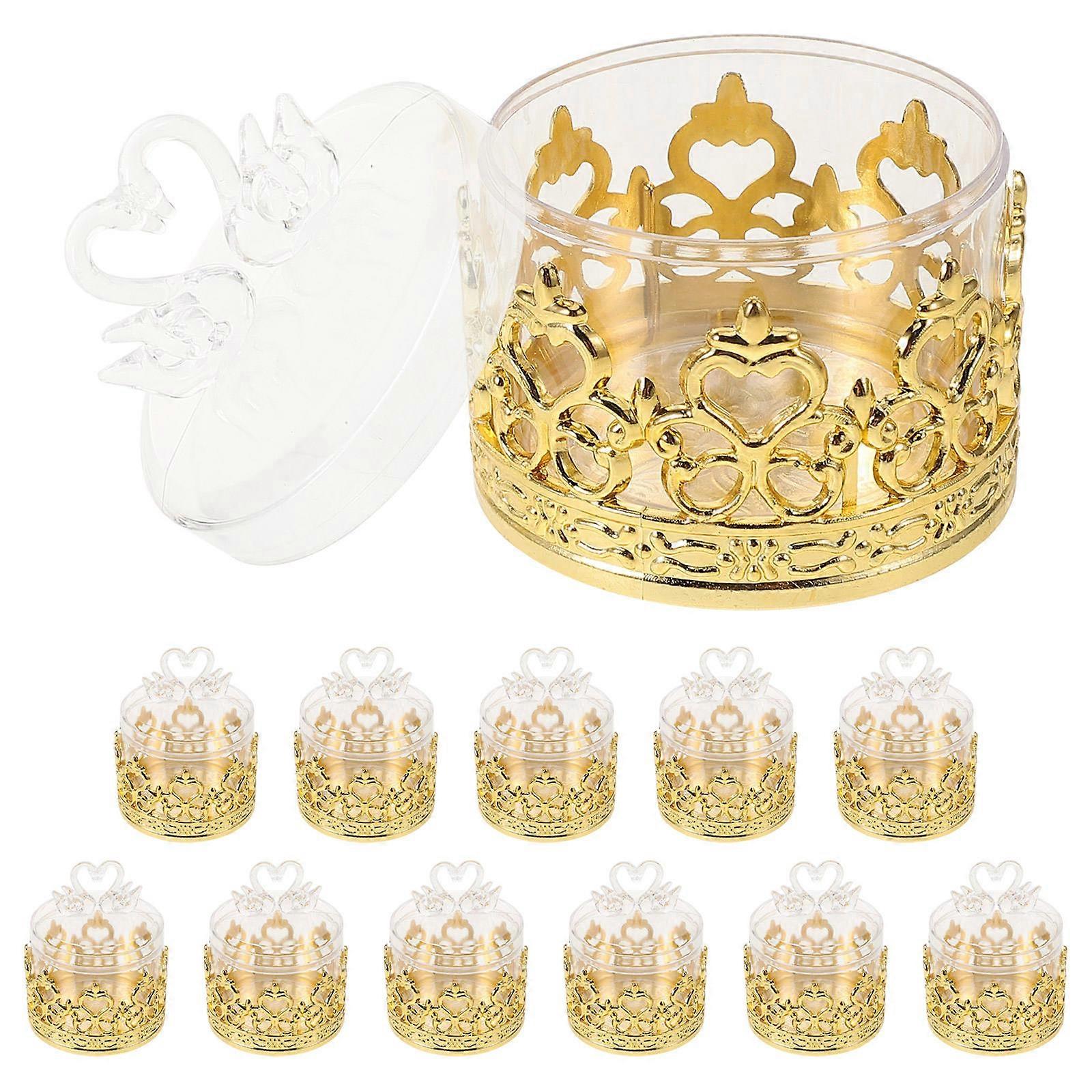 Golden Plastic Swan-Shaped Candy Holders for Storage with Elegant Design 12 Pieces