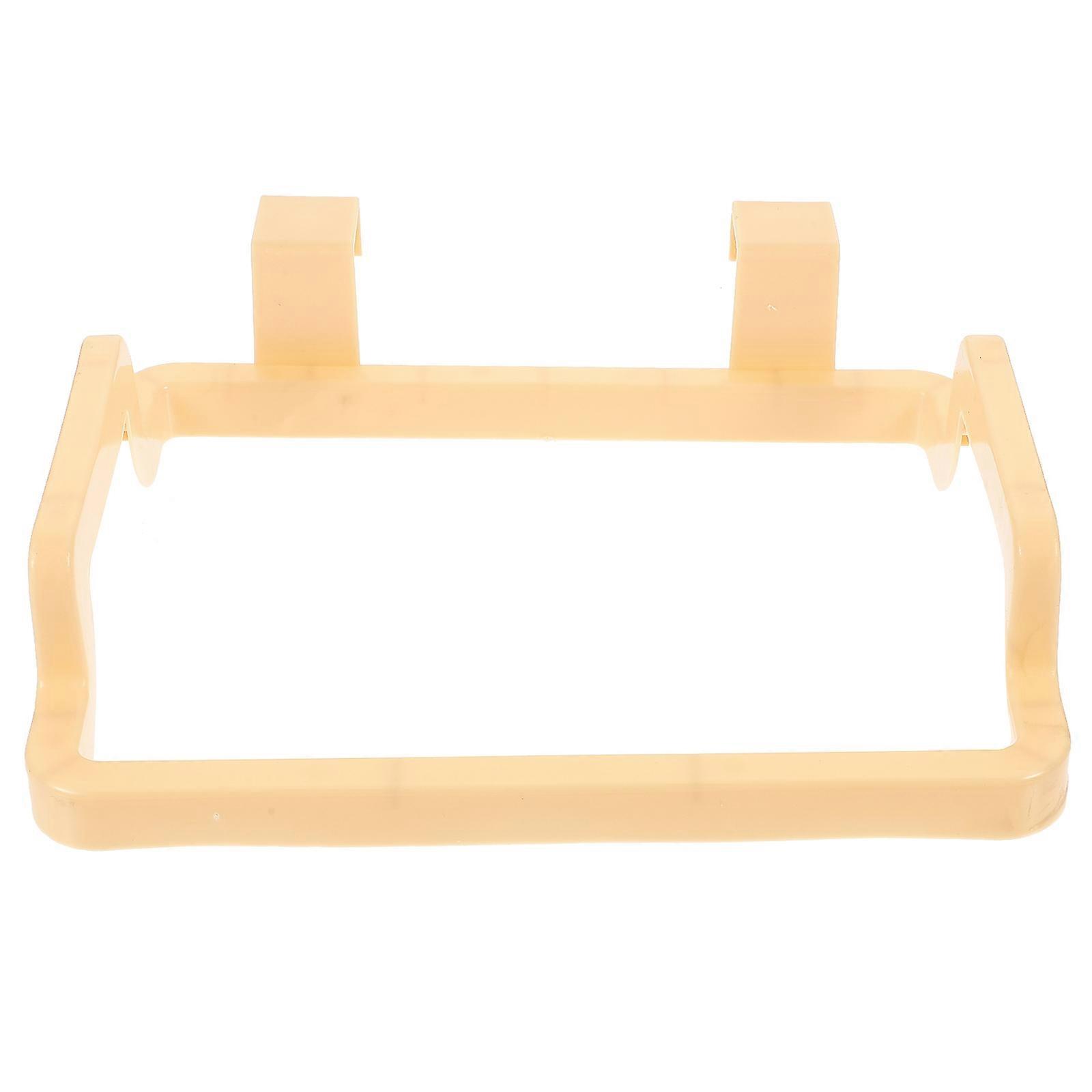 Beige Kitchen Trash Bag Rack Removable Bracket for Cabinet Door Holding Garbage Bags 2cm Thickness