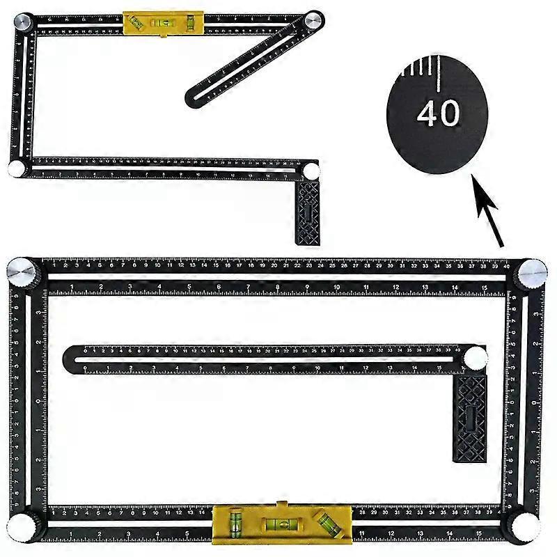 Multi Angle Measuring Ruler, Aluminum Alloy Multi Angle Measuring Ruler, Folding Angle Angle Protractor Ruler Model