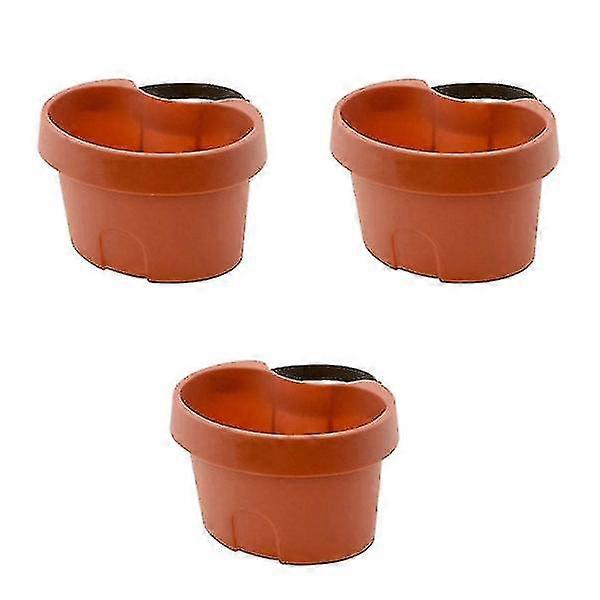 Wall-mounted flower pots, 3 pieces, Plastic material, Space-saving