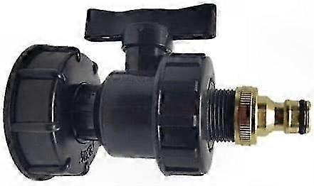 IBC Tank Adapter Kit with Barbed Hose Outlet, S60 x 6 Threaded Fitting and 3/4" Valve Connection for Water Systems