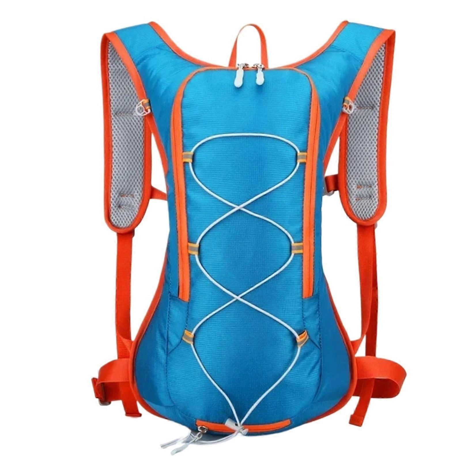 Bicycle Backpack 12L Waterproof Ultralight Hydration Bag for Cycling Running Hiking with Helmet Storage Blue