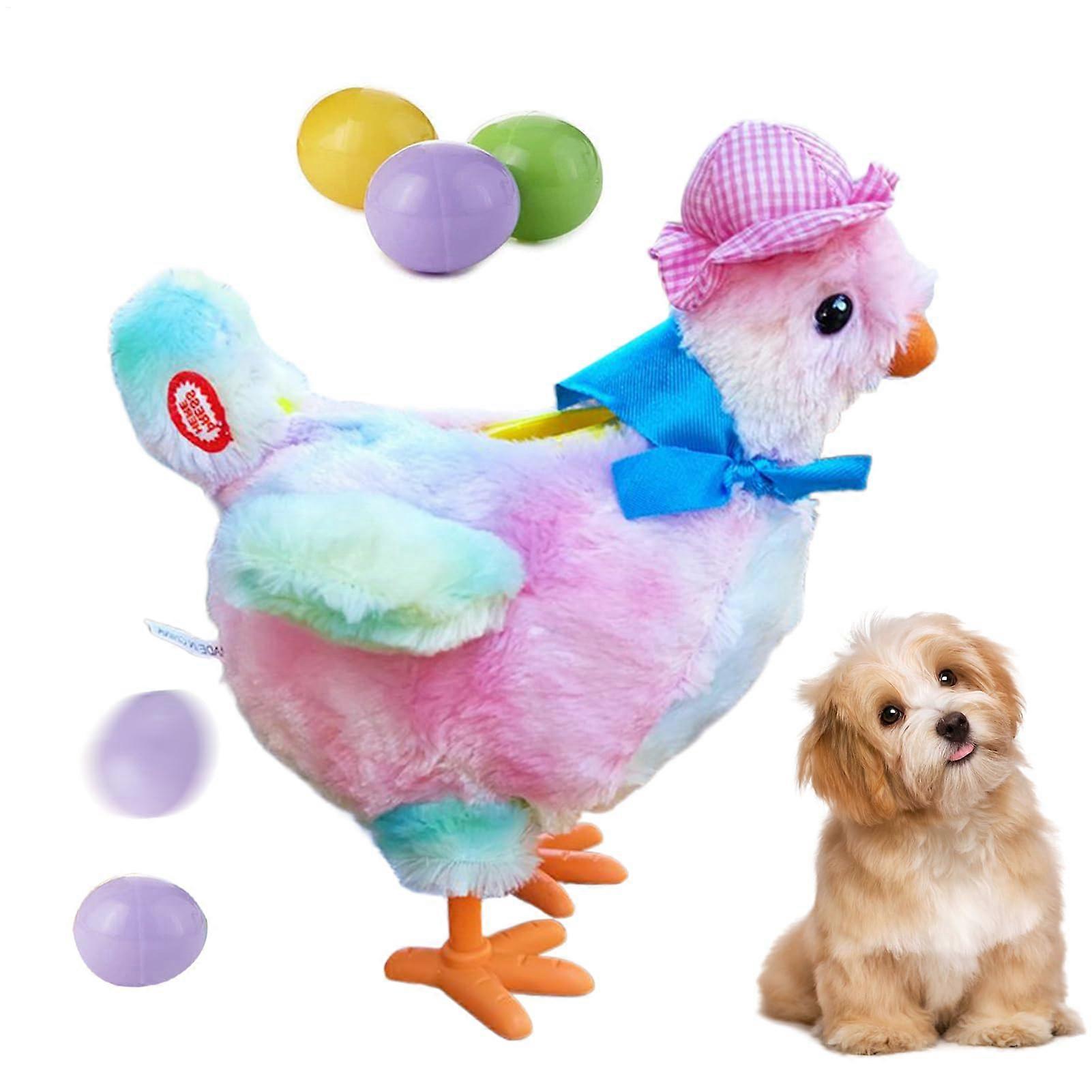 Interactive Dog Toy Electric Egg-Laying Hen With Automatic Feeder And Sounds For Puppies And Small Animals At Home