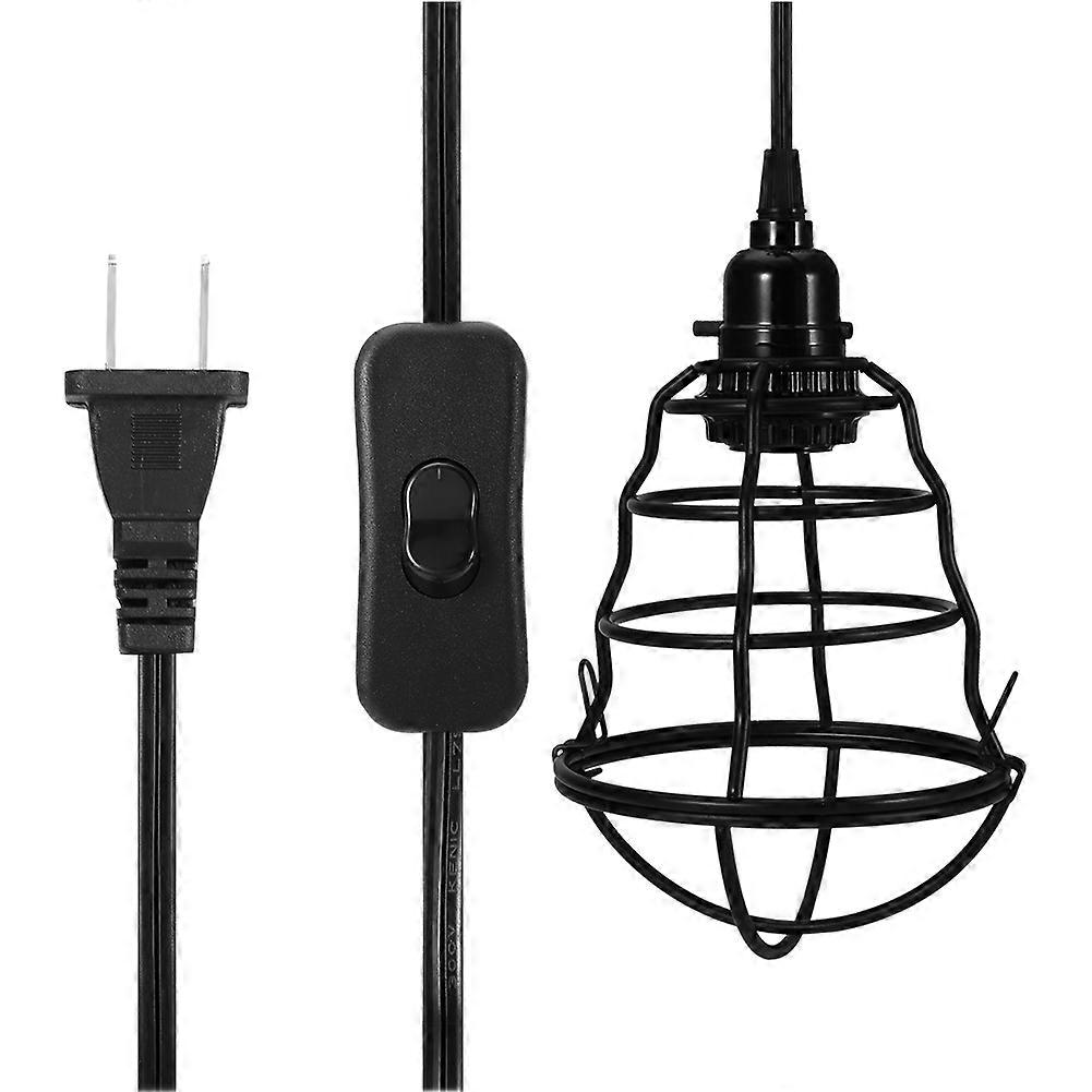 E27 E26 Light Lamp Bulb Holder Base Light Socket Cable Cord (with Iron Mesh Cover)