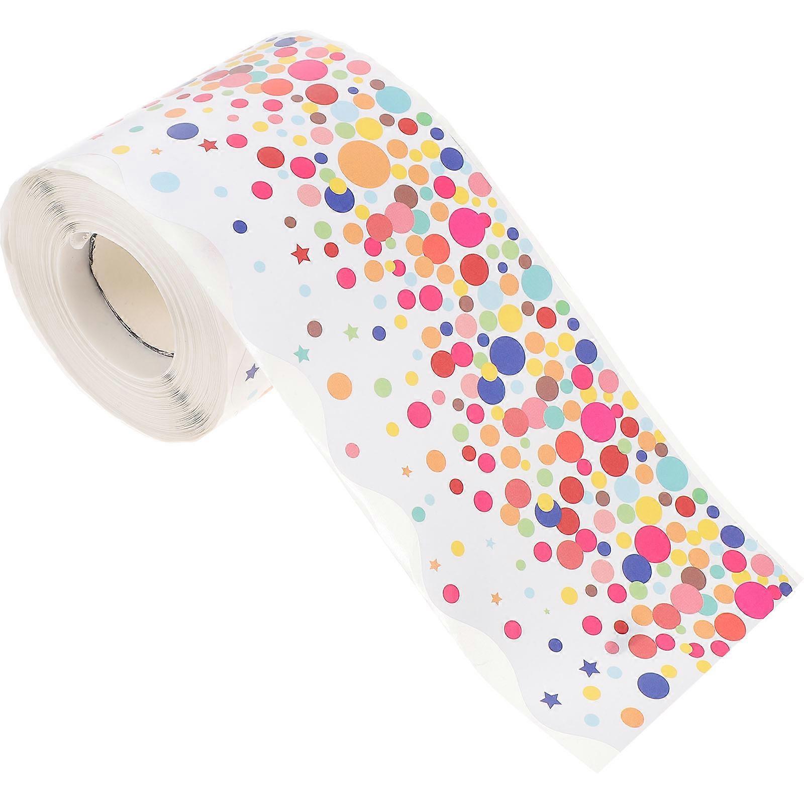 Wave Dots Border Trim Sticker Removable Bulletin Board Decoration for Classrooms, Playrooms & Events