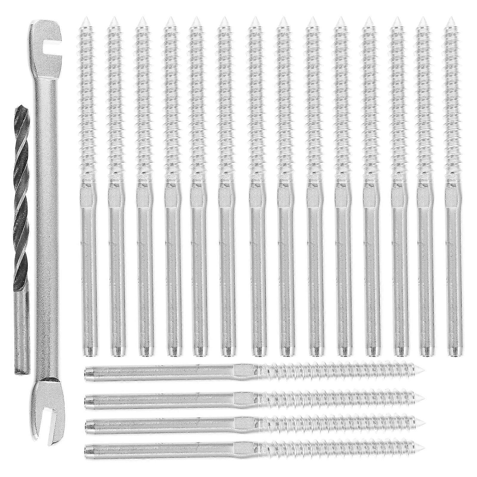 Complete Kit Cable Railing System Railing Hardware For Deck Railing 0.4X0.4X10cm Silver 1Set