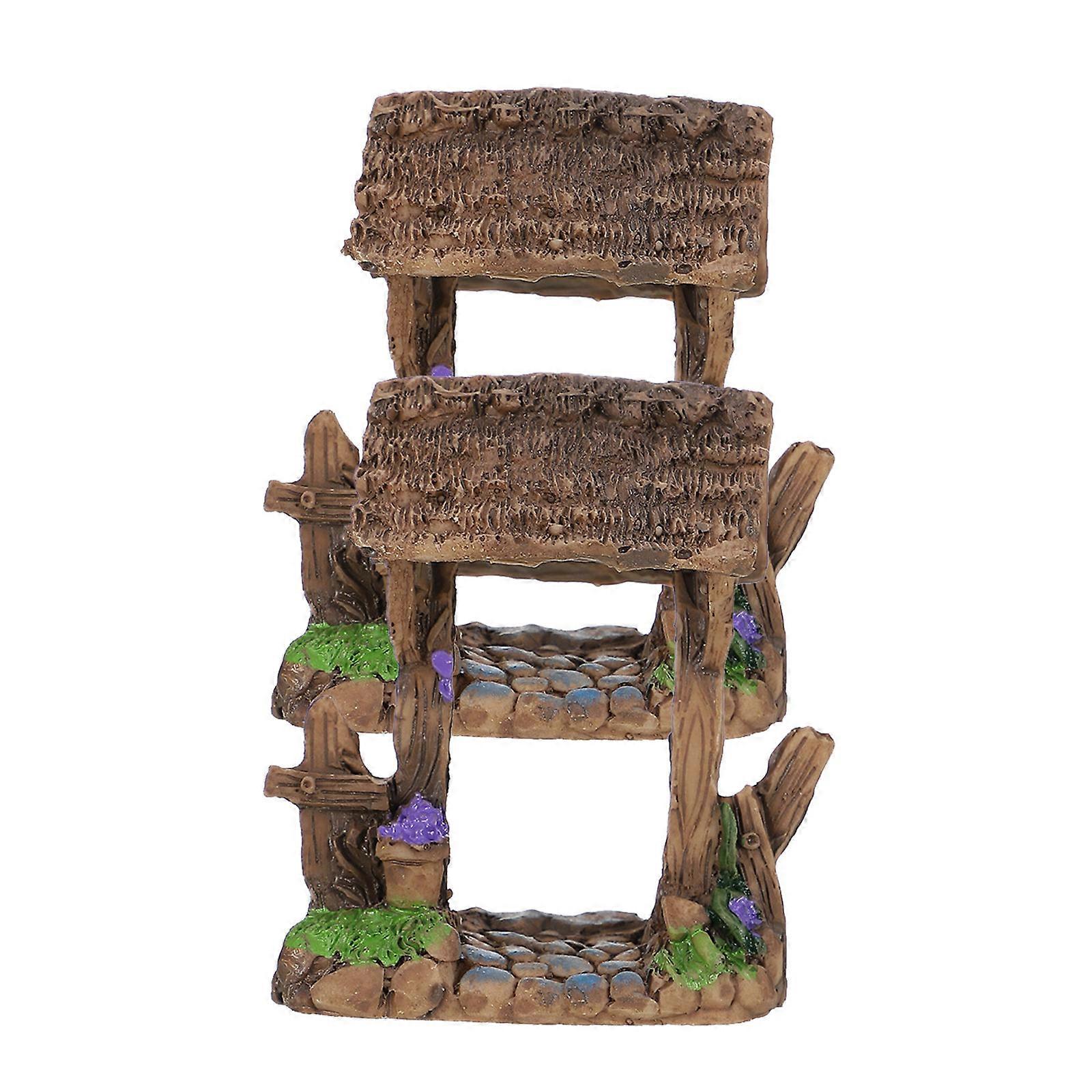 Rustic Shape Miniature Resin Hedge Gate For Household Use And Decoration In 5.3x6.5cm Size 2Pcs