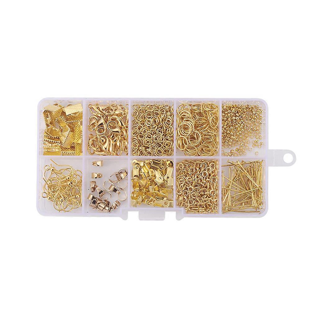 1 Set of Durable Golden Metal Jewelry Findings for DIY Earrings Making Various Sizes Included