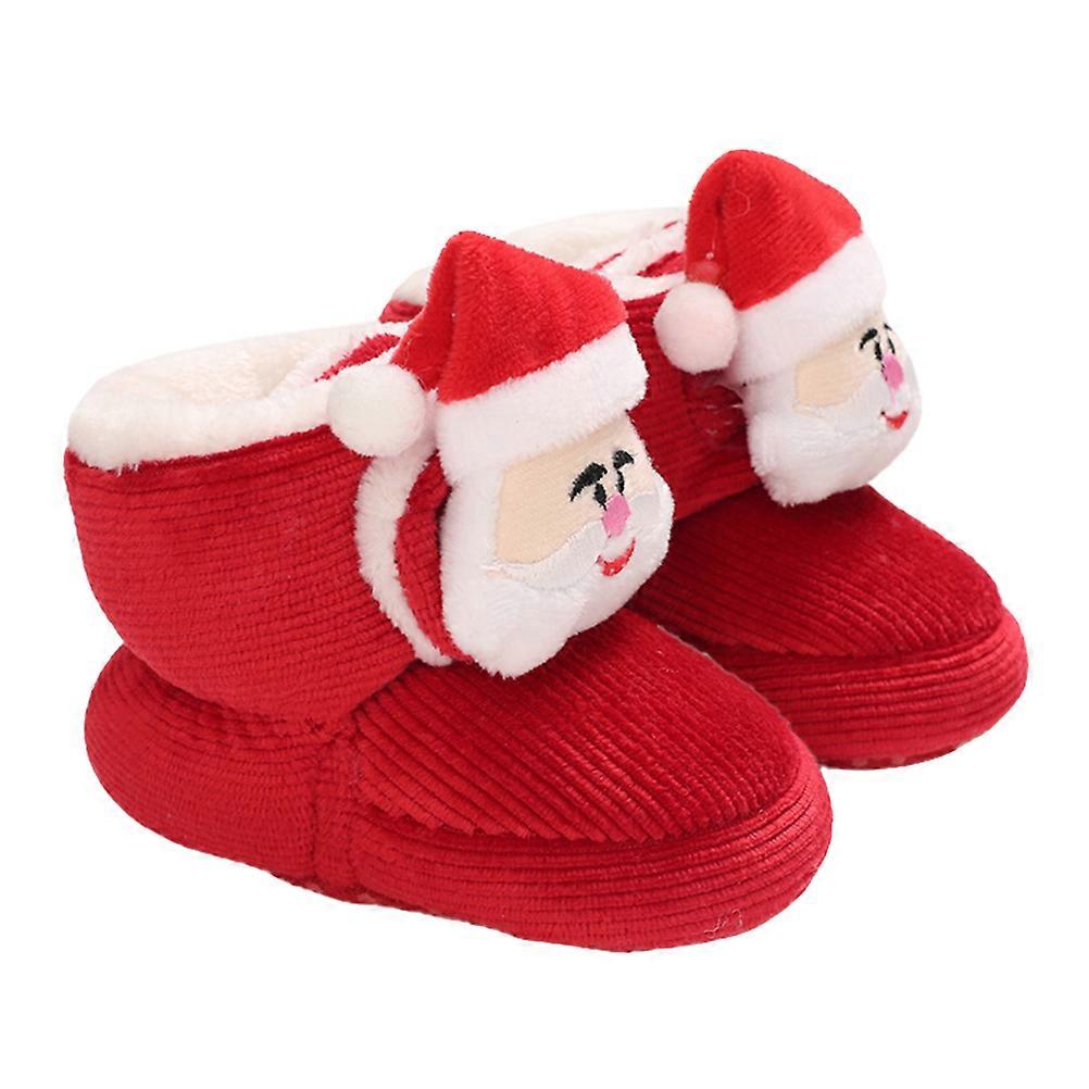 Xmas Shoes 1 Pair Red Booties Infant Household Use Elastic Closure Warmth Retention