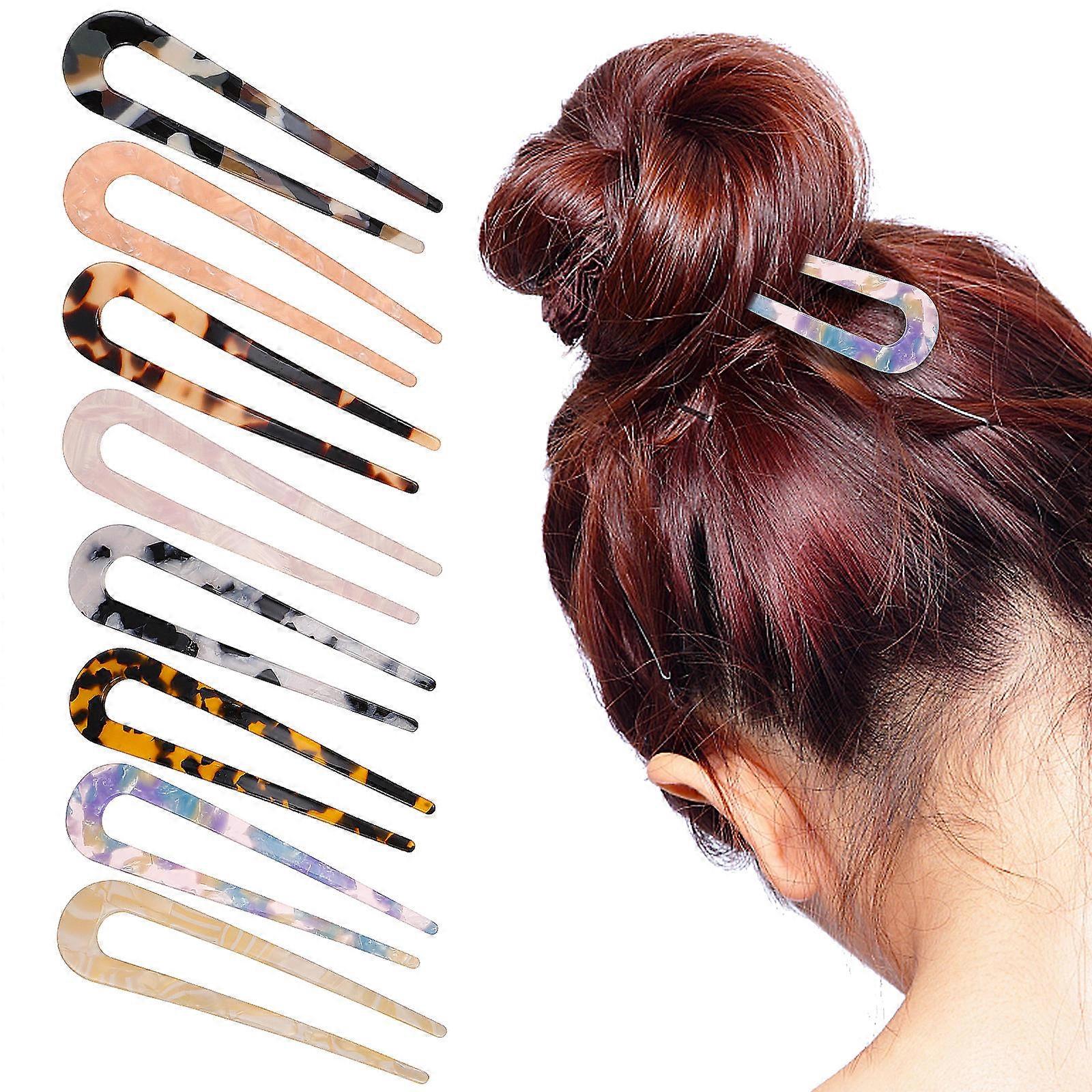Here's a refined and engaging product description for your **8pcs U Shape Hair Forks**:
✨ **8pcs U Shaped Hair Forks – Stylish & Durable Acetate