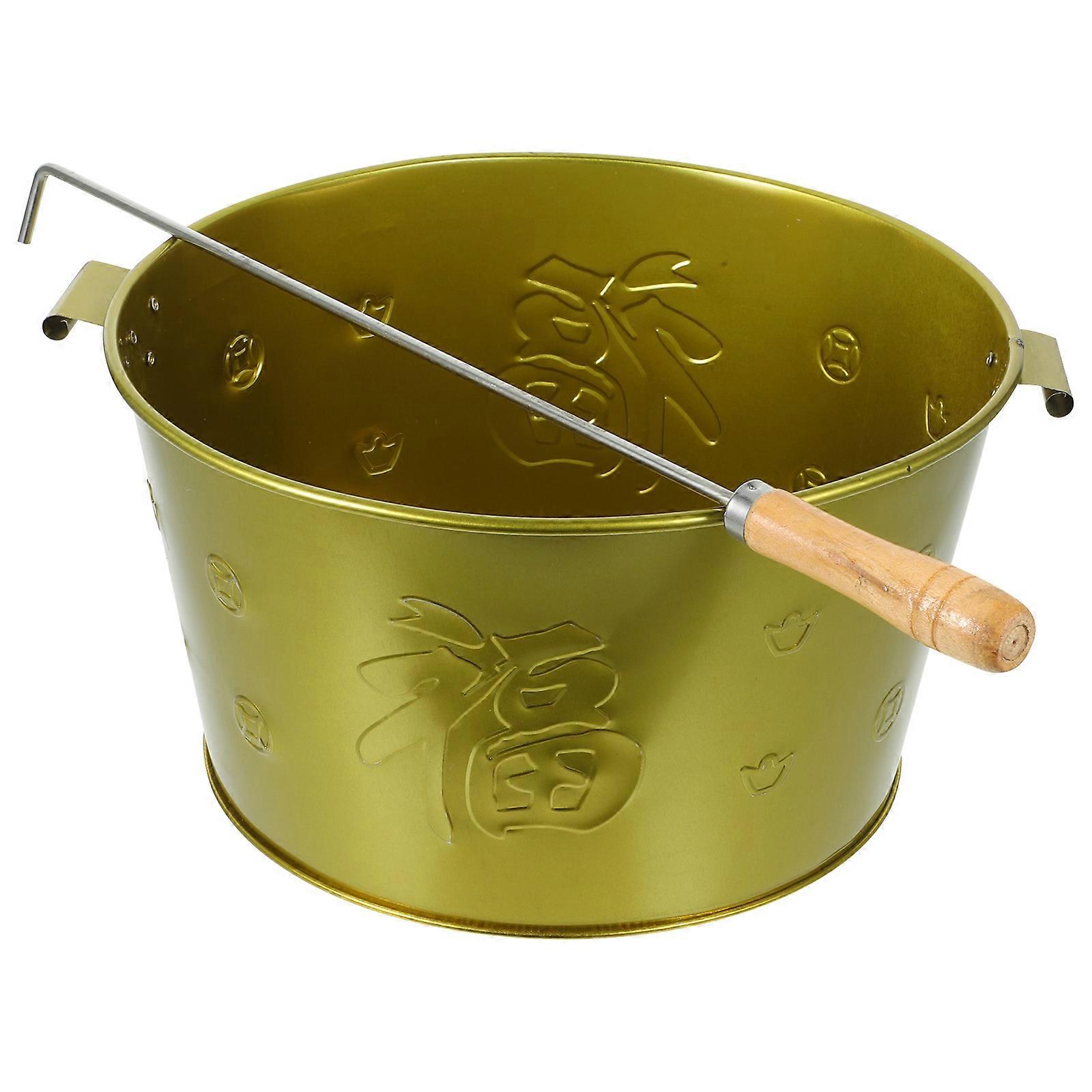 Chinese Ritual Money Burner Burning Bowl Spring Festival Household Use Durable Handy Long Time Use 1Set