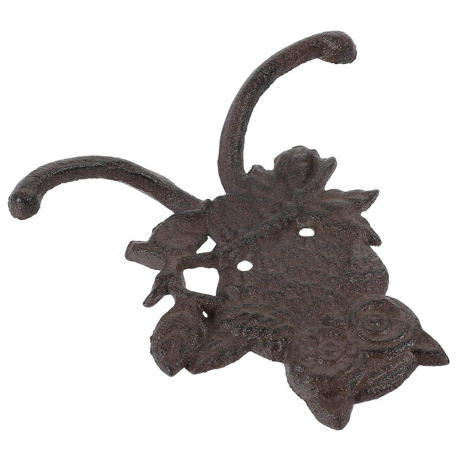 Metal Hooks Owl Shaped Wall Hook For Hanging Coats In Hallway Black Cast Iron 1Set
