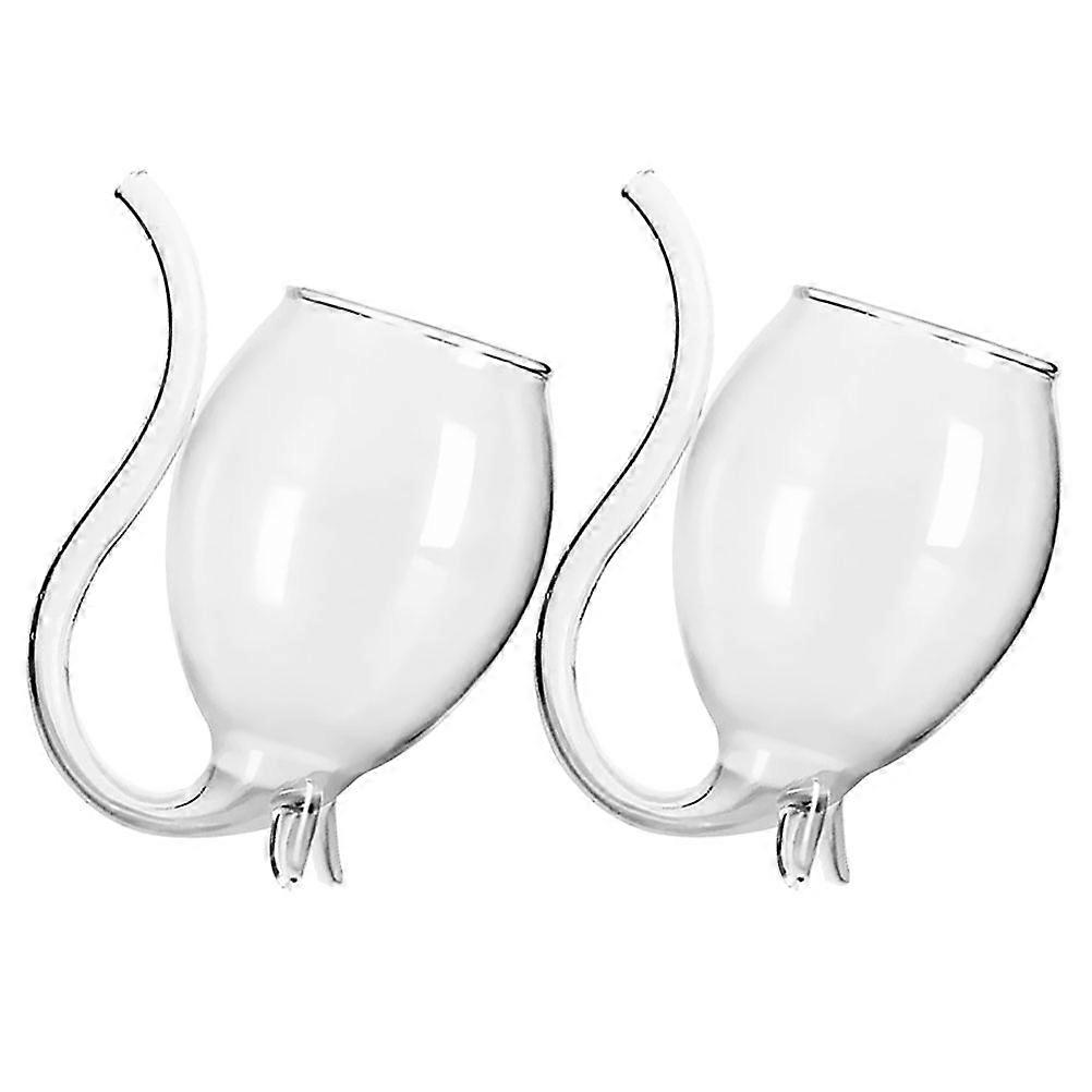 Decorative Red Wine Cup for Party Use 2Pcs Transparent Type