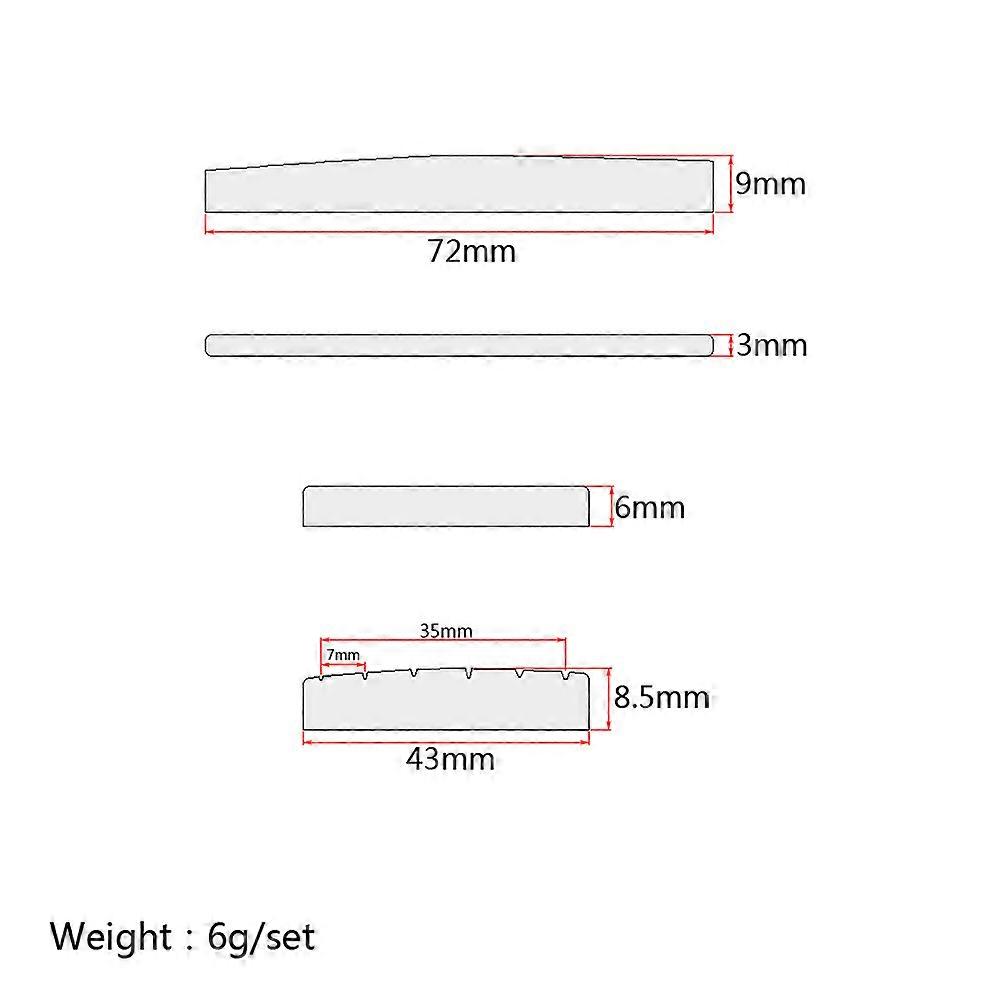 Guitar Accessory Bone Saddle and Nut Replacement for Acoustic Guitar