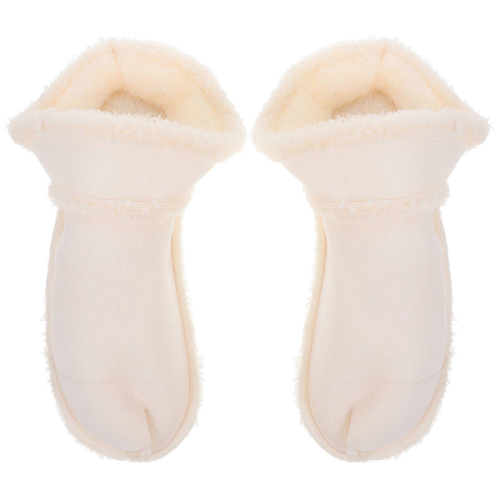 1 Pair Slippers Liner Winter Warm Shoe Liners Thickened Plush Insoles Removable Slippers Liners