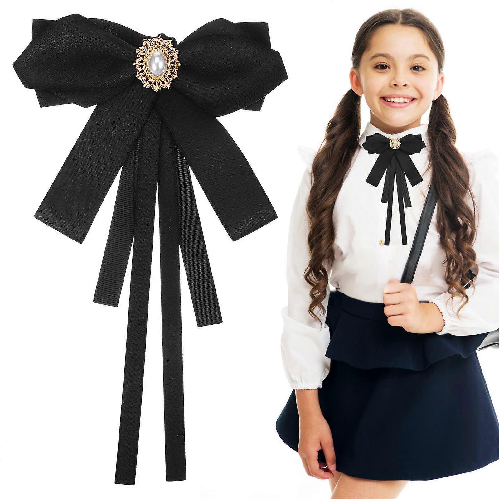 Ladies Adjustable Bow Tie Soft Fabric Pre Tied Neck Accessory for Shirts, Comfortable Fit for All Collar Types, Ideal for Uniforms & Special