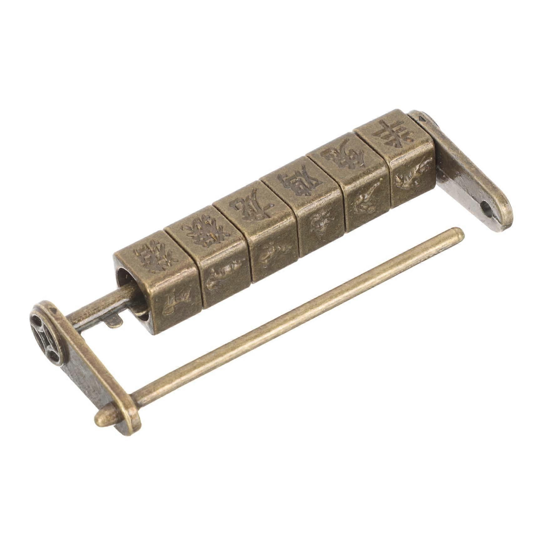 Vintage Chinese Combination Lock Retro Lock for Jewelry Boxes, Drawers, and Cabinets with Traditional Design and Exquisite Zodiac Animal Patterns