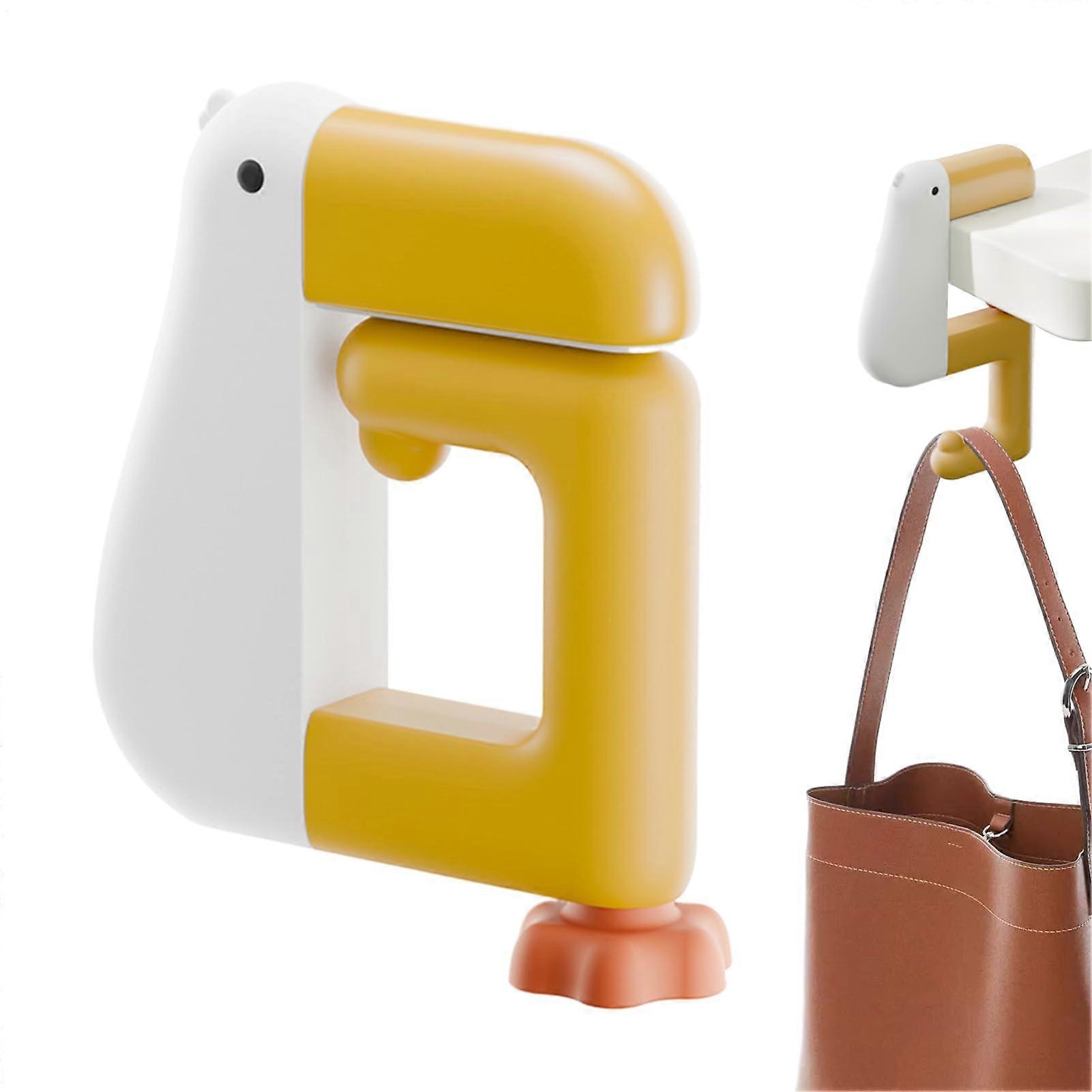 Under Desk Purse Hanger Clamp - Space-Saving Multi-Purpose Holder for Bags or Headphones, White, Clamp-On Desk Accessory