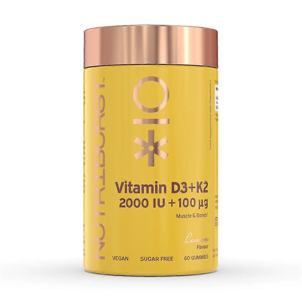 Nutriburst Sugar-Free Vegan Vitamin D3 + K2 2000iu 60 Gummies - 3 Pack