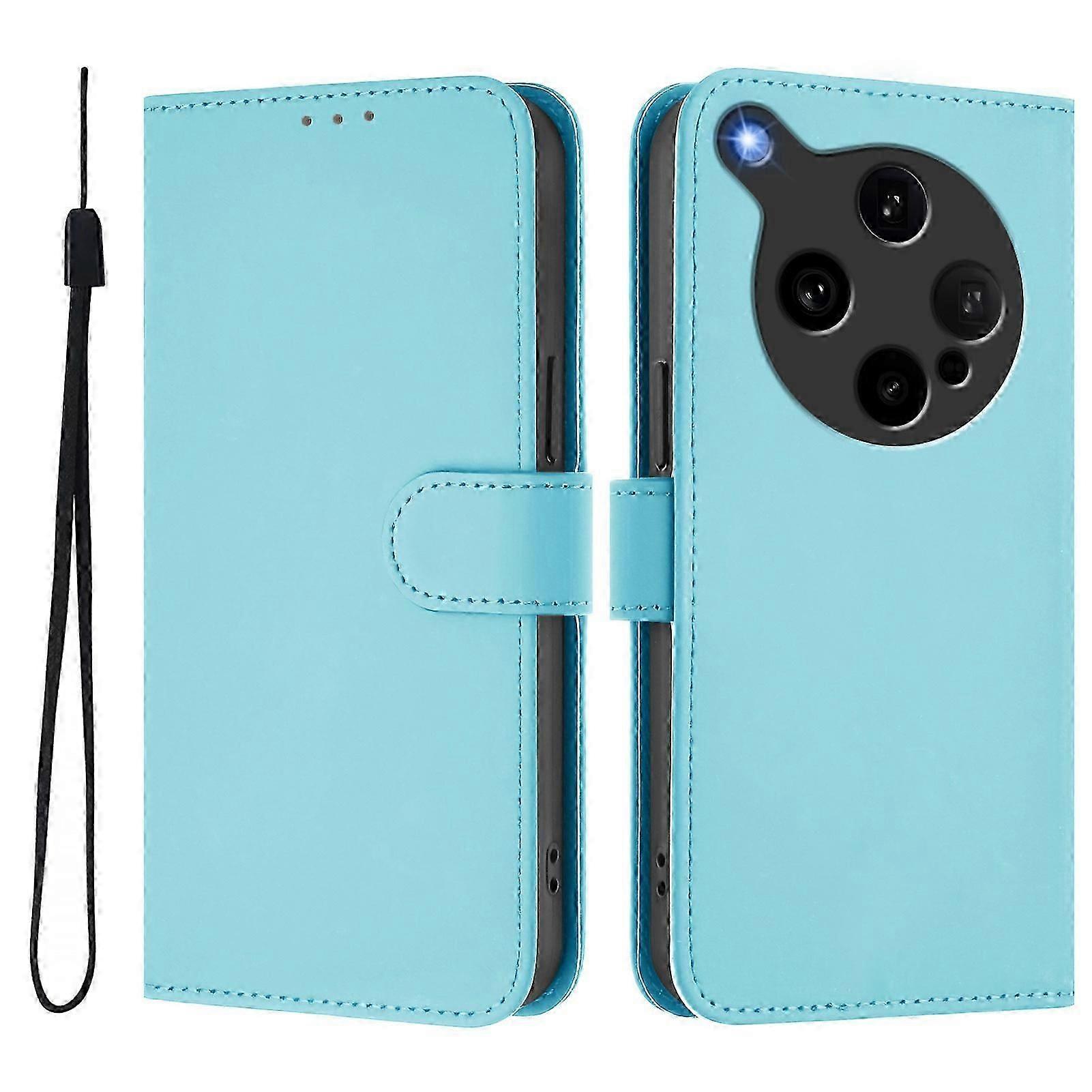 Oppo Find X8 Ultra 5G Leather Wallet Case with Strap - Solid Color Protective Phone Cover