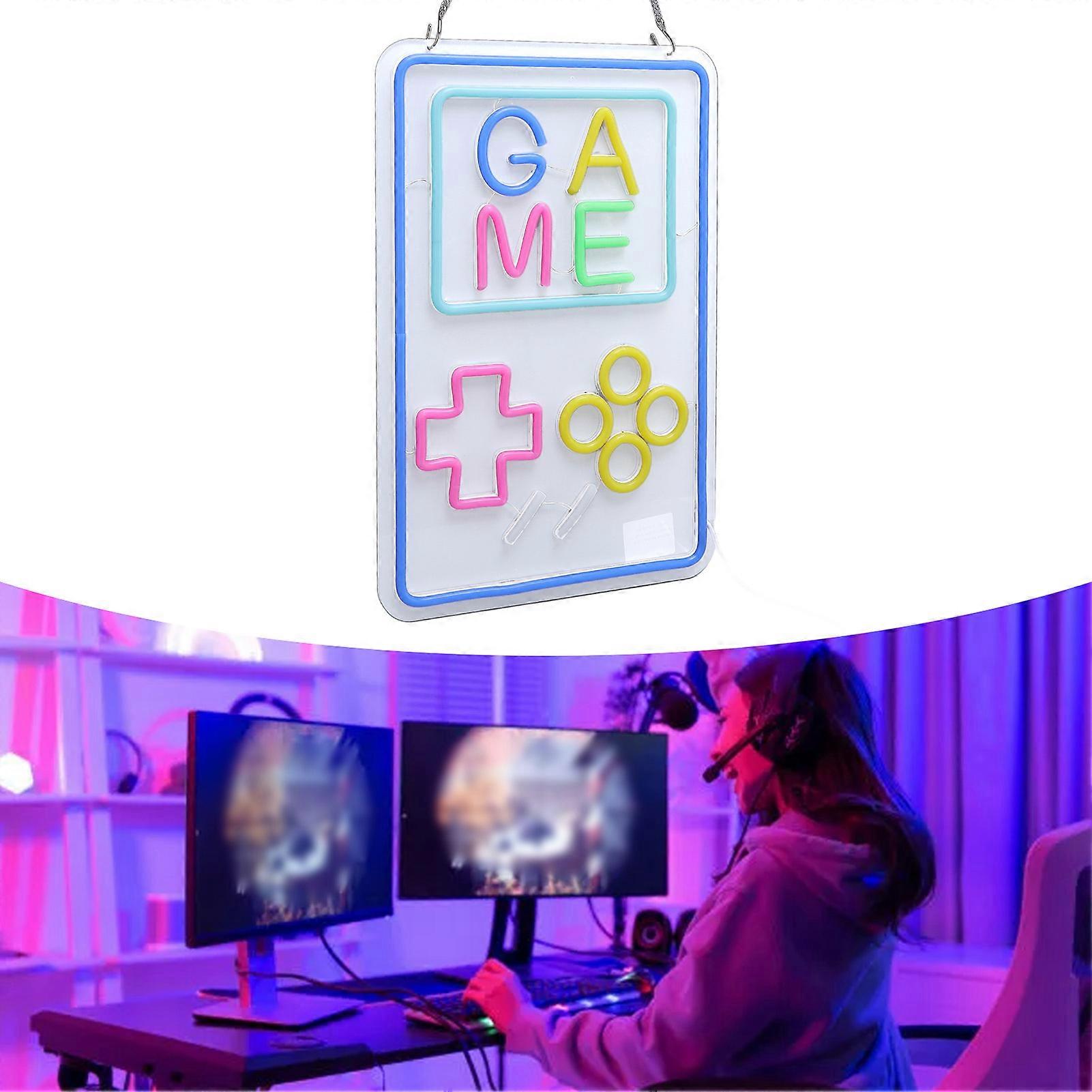 Gaming Neon Sign Acrylic LED USB Dimmable Wall Decor for Teens