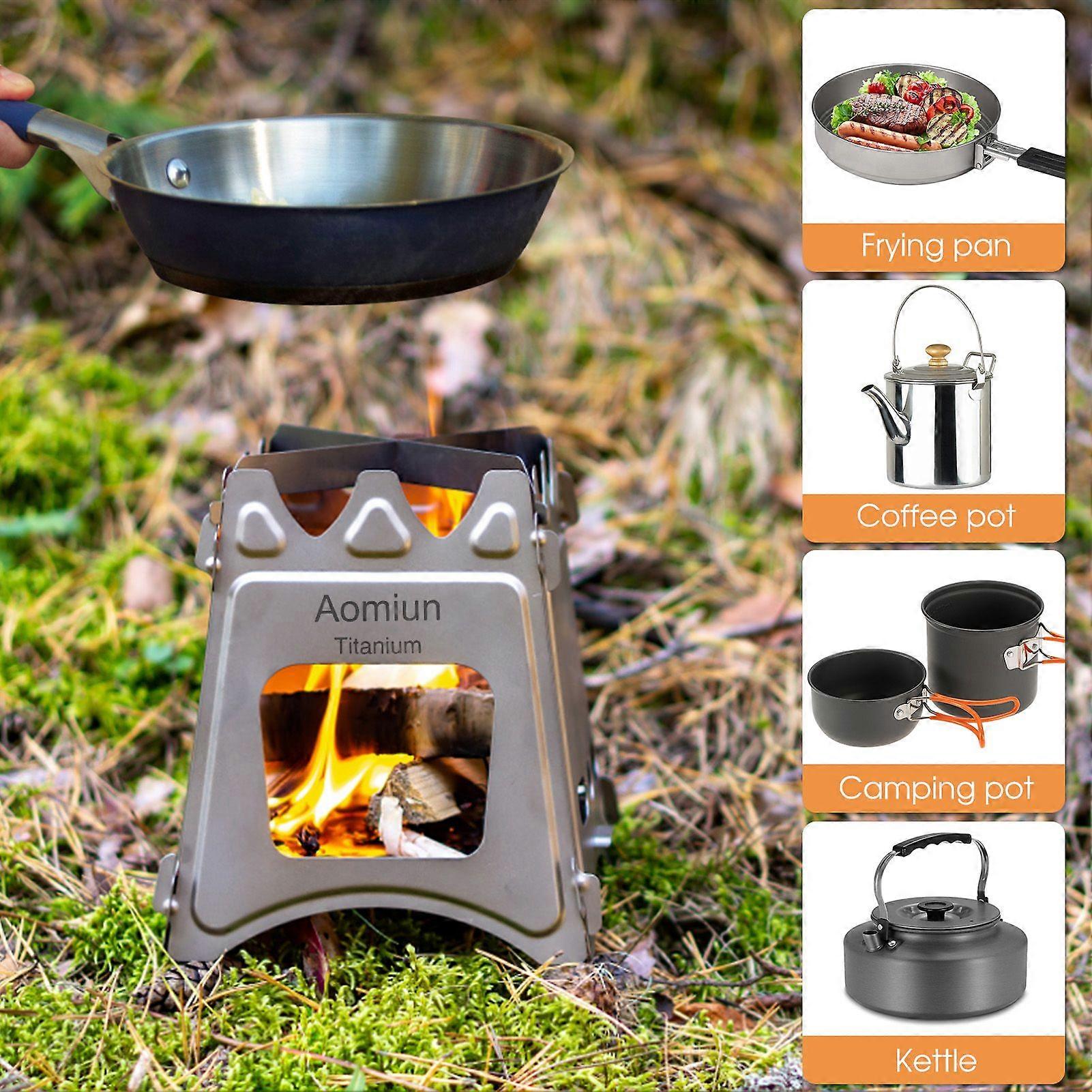 Aomiun Compact Folding Wood Stove for Outdoor Camping Cooking Picnic