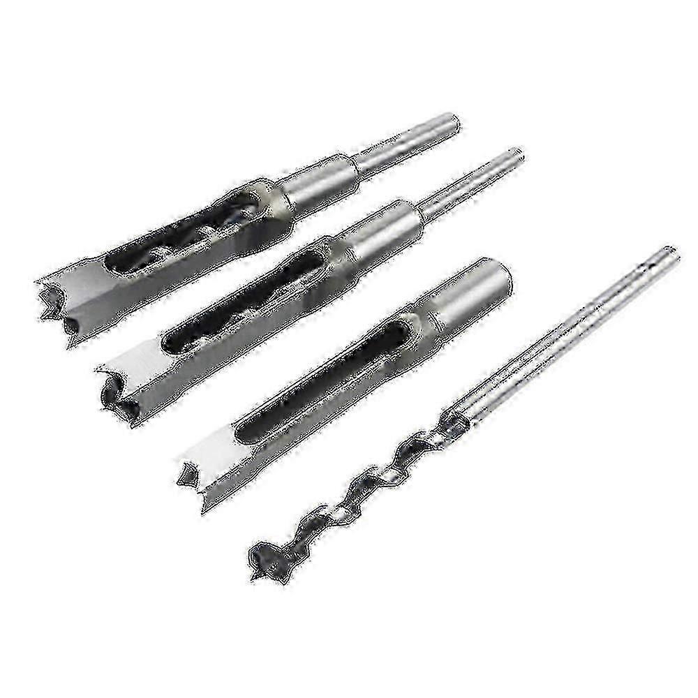 4pcs Hss Square Drill Bit Set - Taper Drill Bits for Woodworking & Power Tool Kits. Includes 1/2, 1/4, 5/16 & 3/8 Inch Tangrui Bits for Wood Hole Saw