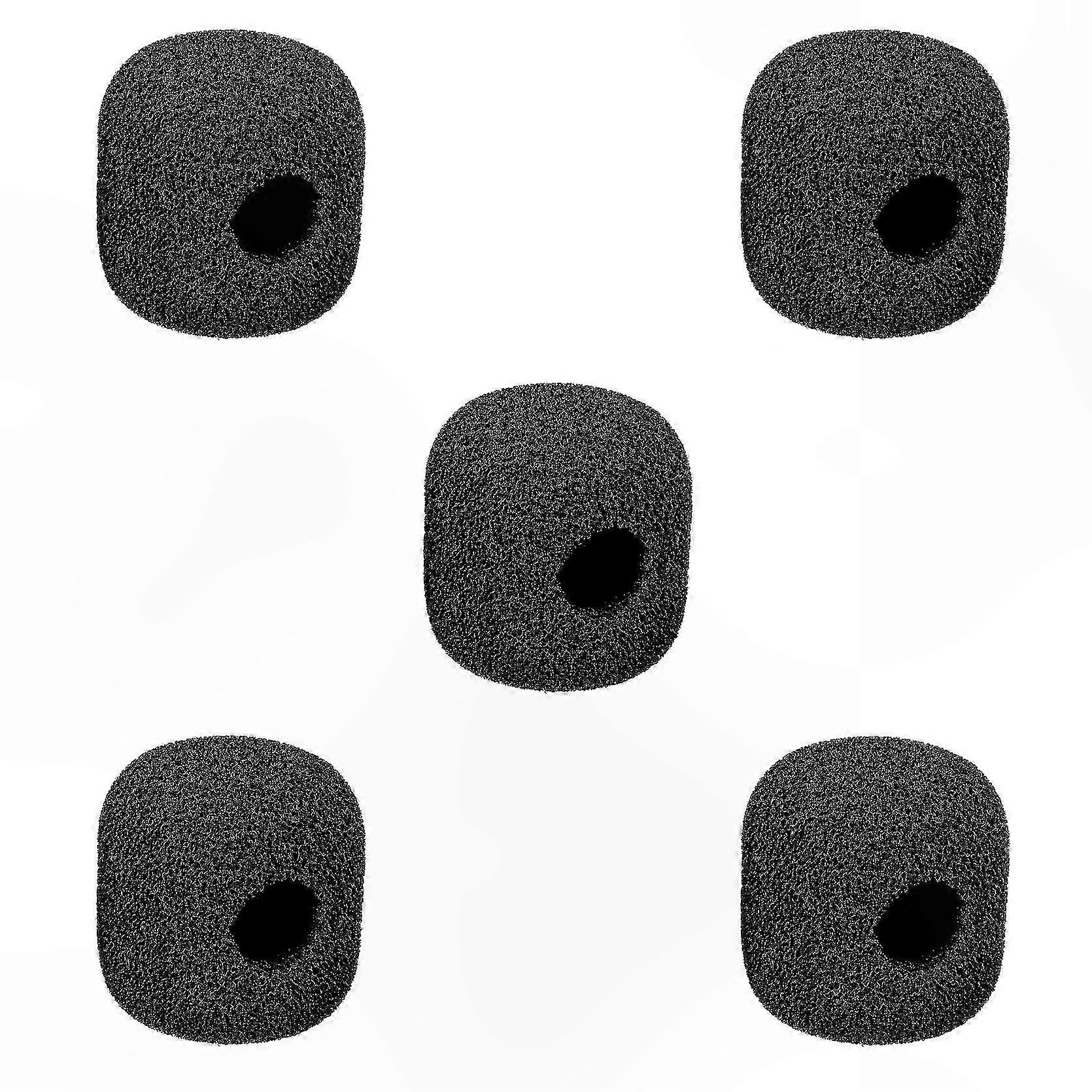 Black Foam Windscreens for Microphones, 5-Pack, Compatible with Various Models