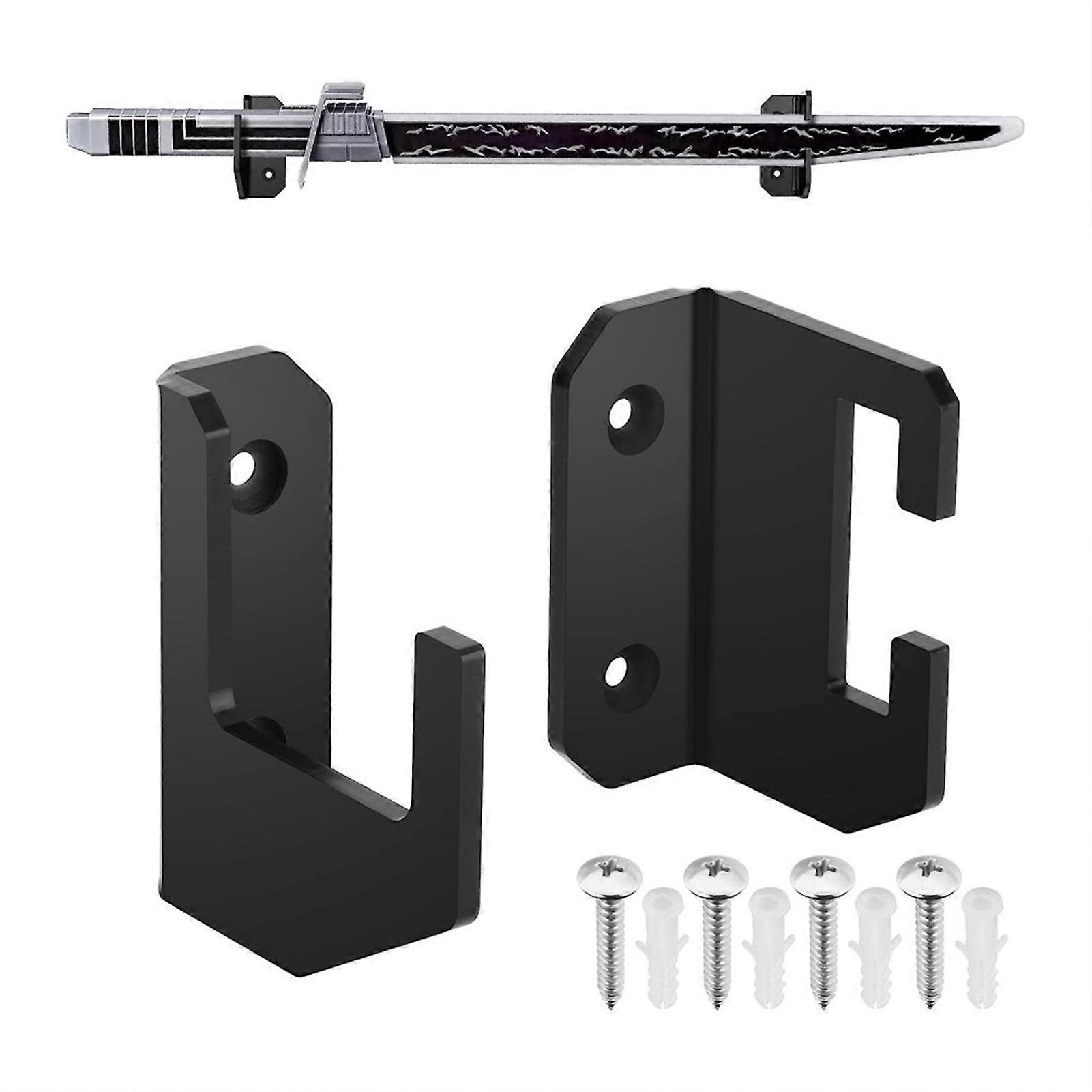 Samurai Sword Holder Acrylic Wall Mount Rack Black 115g Flat Blade