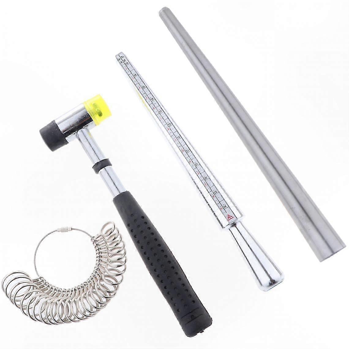4-Piece Metal Ring Size Measuring Tool Kit for Accurate Sizing