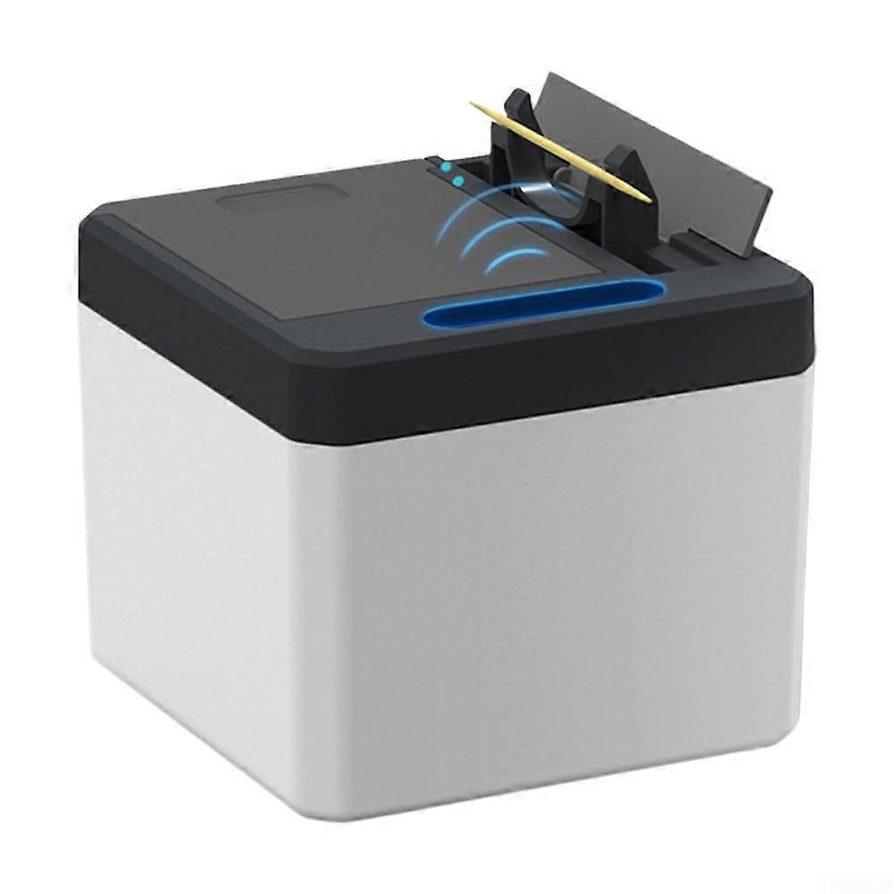 Smart Electric Toothpick Storage Box With Automatic Opening Mechanism And USB Charging Black