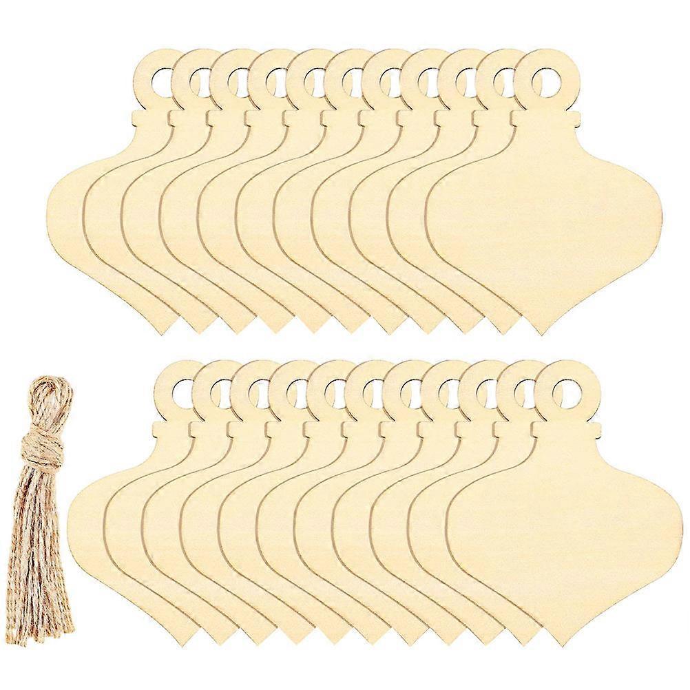 60pcs Unfinished Wooden Craft Slices with Ropes – Smooth Surface Cutouts for DIY Hanging Decor, Art Projects, and Home Embellishment