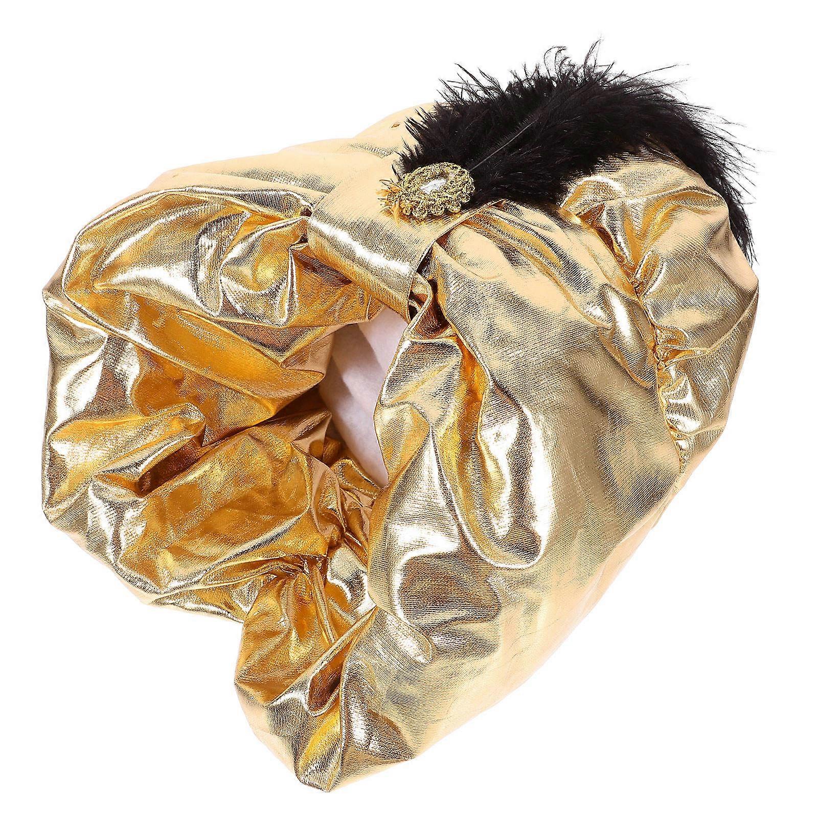 Arabian Hat Prop Costume Hat for Party Use with Plume Decor Reusable