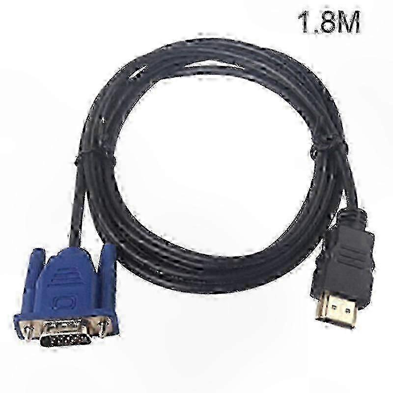 HDMI to VGA 15-Pin Male Adapter Cable for HD LCD TVs and Monitors, Supports 1080p Resolution, Length Options: 1.8m/3m/5m/10m