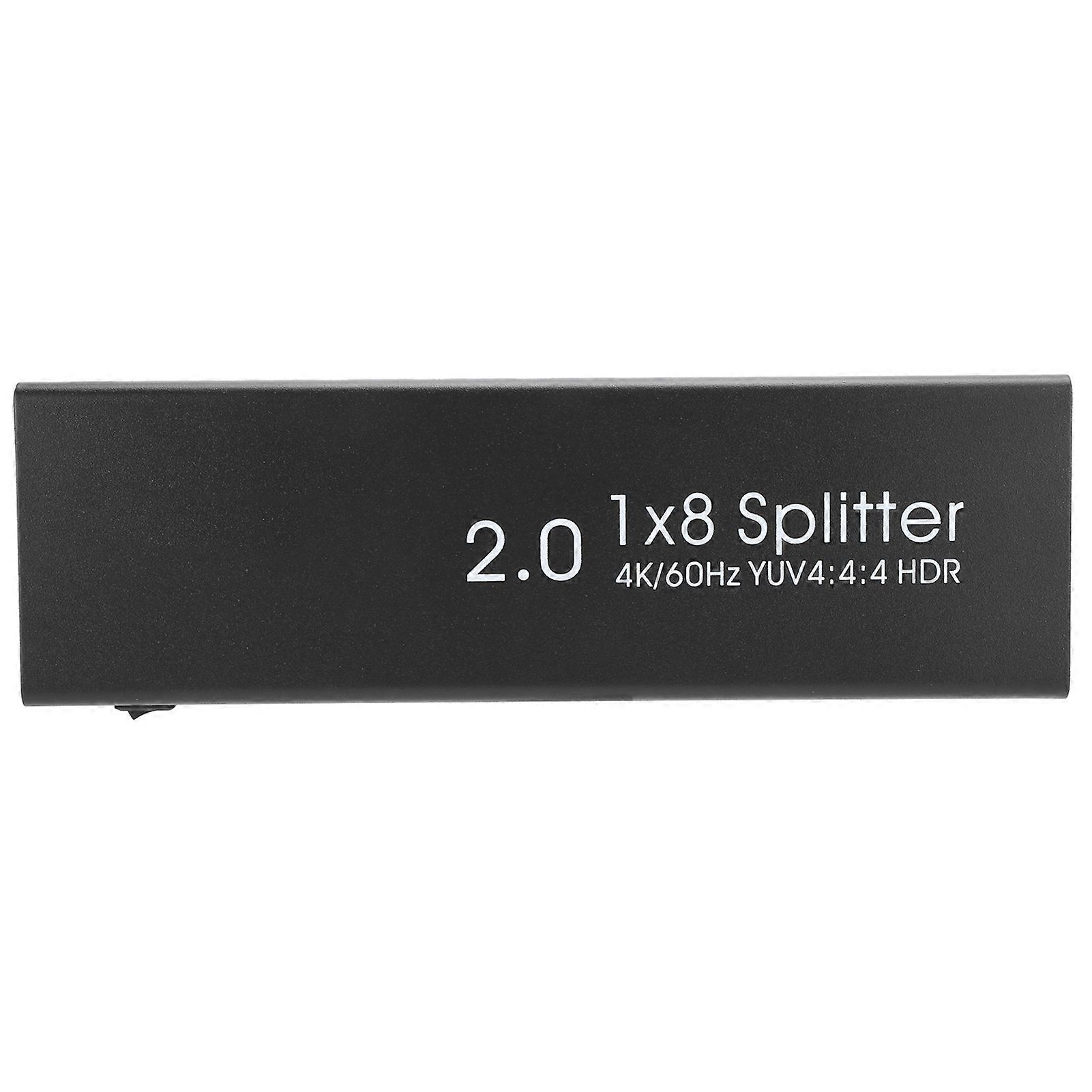 HDMI2.0 1x8 4K60Hz Splitter Iron Shell, HDCP 2.2 Support