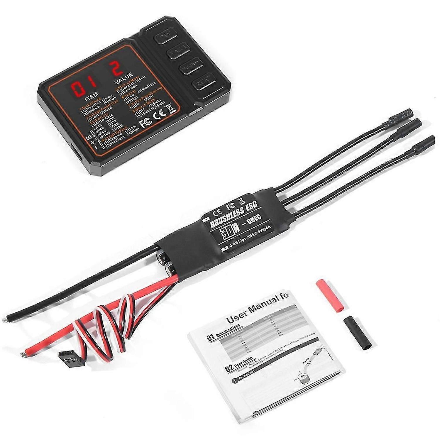 Brushless ESC 2-3S Lipo Support BEC Output with Programming Card for RC Car Boat Aircraft DIY Parts