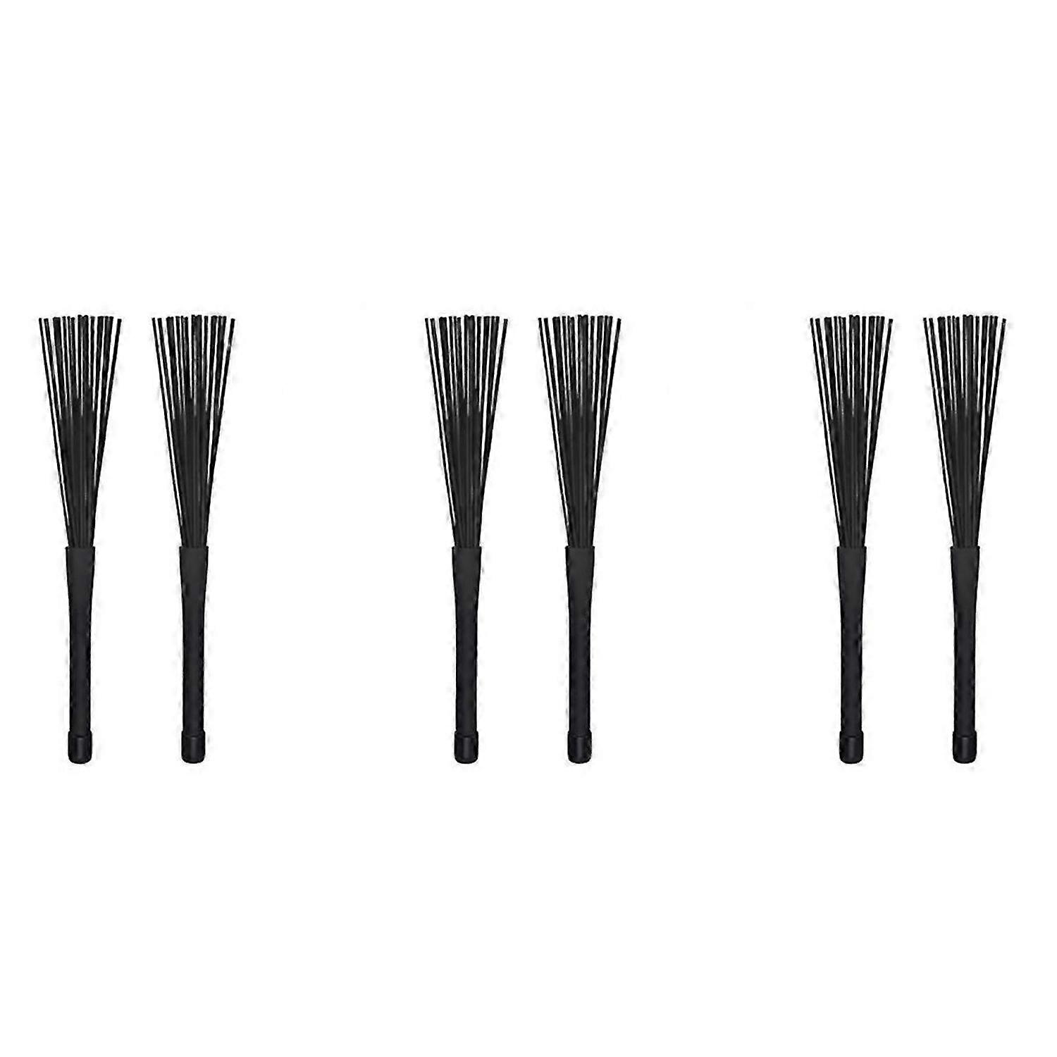 1 Pair Jazz Drum Brushes Retractable Drum Sticks 32 cm black