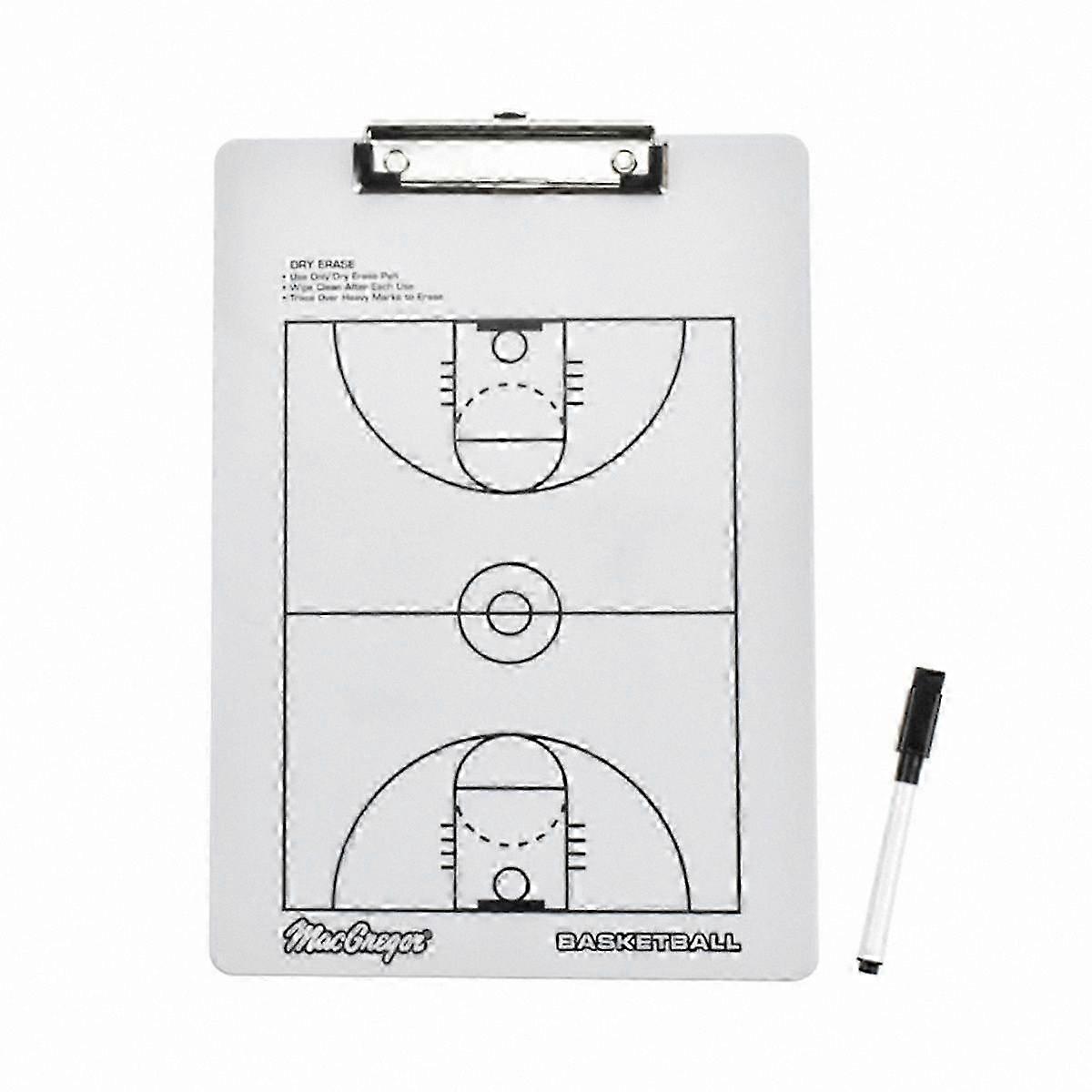 Double-Sided Dry Erase Basketball Coaching Board with Marker for Practice and Games
