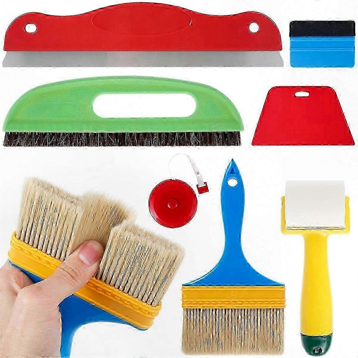 Wallpaper Application Kit with Smoothing Brush and Squeegee for Contact Paper and Paste